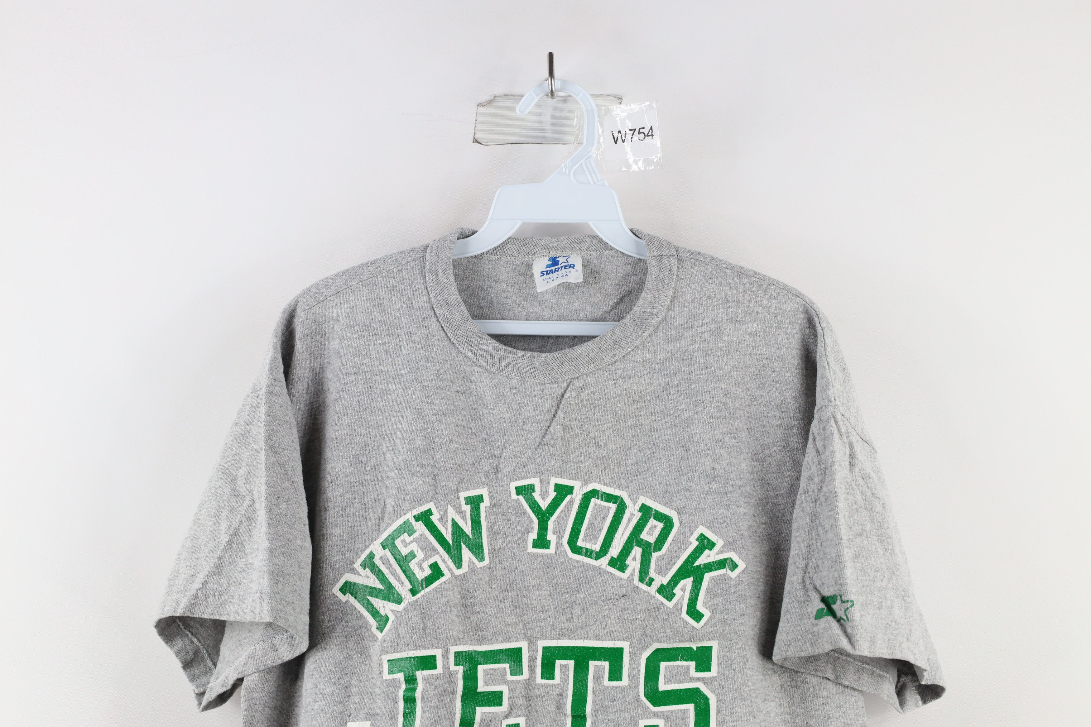 Starter × Vintage Vintage 90s Starter New York Jets Football T-Shirt Gray USA Size US L / EU 52-54 / 3 - 2 Thumbnail