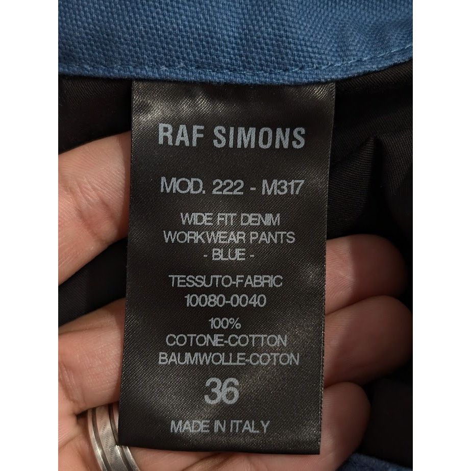 Raf Simons o1rshd1 Wide Fit Denim Workwear Pant in Blue Size US 36 / EU 52 - 20 Thumbnail