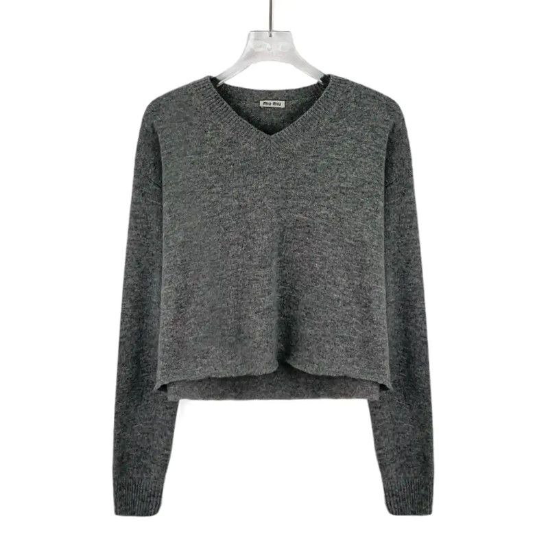 Miu Miu Miu Miu Grey Wool Pullover Sweater 0089 Size S / US 4 / IT 40 - 1 Thumbnail