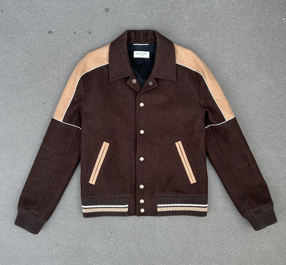 Saint Laurent Paris Saint Laurant Paris brown teddy varsity jacket Size US S / EU 44-46 / 1 - 1 Thumbnail
