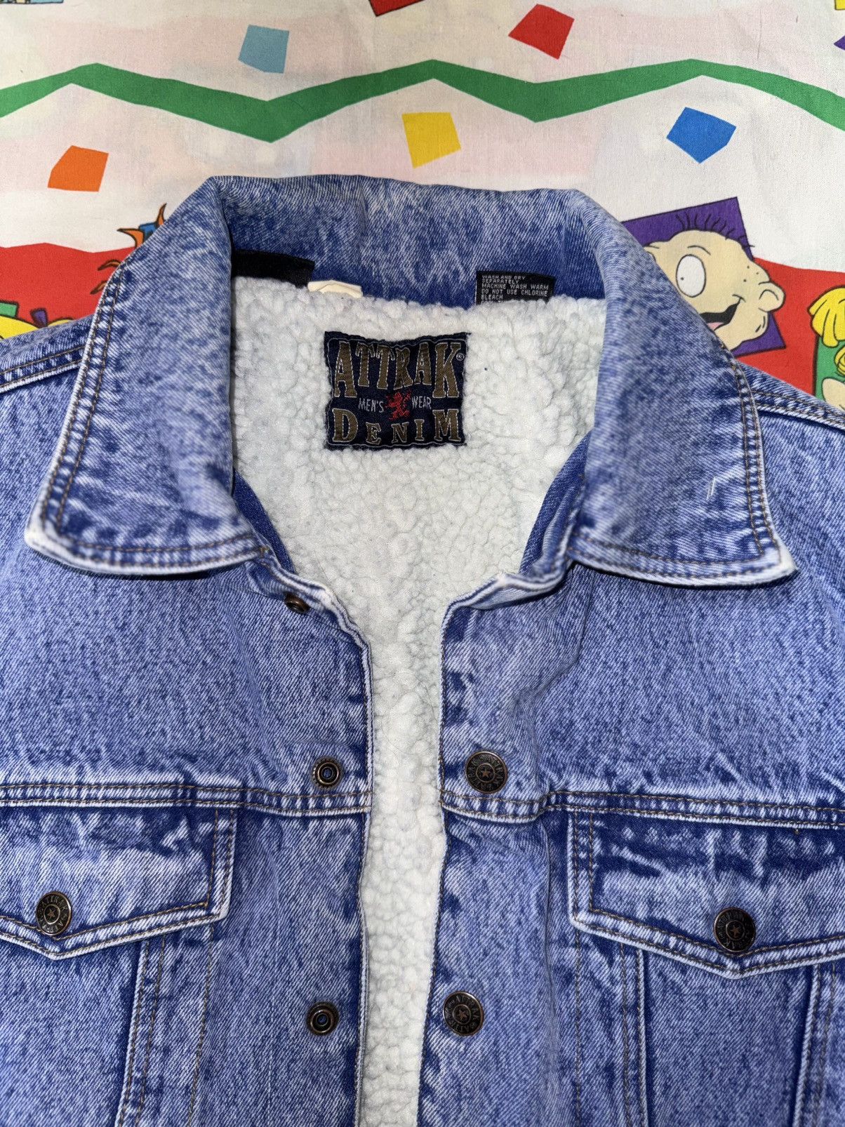 Other Vintage Sherpa Lined Acid Wash Denim Trucker Jean Jacket Size US M / EU 48-50 / 2 - 3 Thumbnail