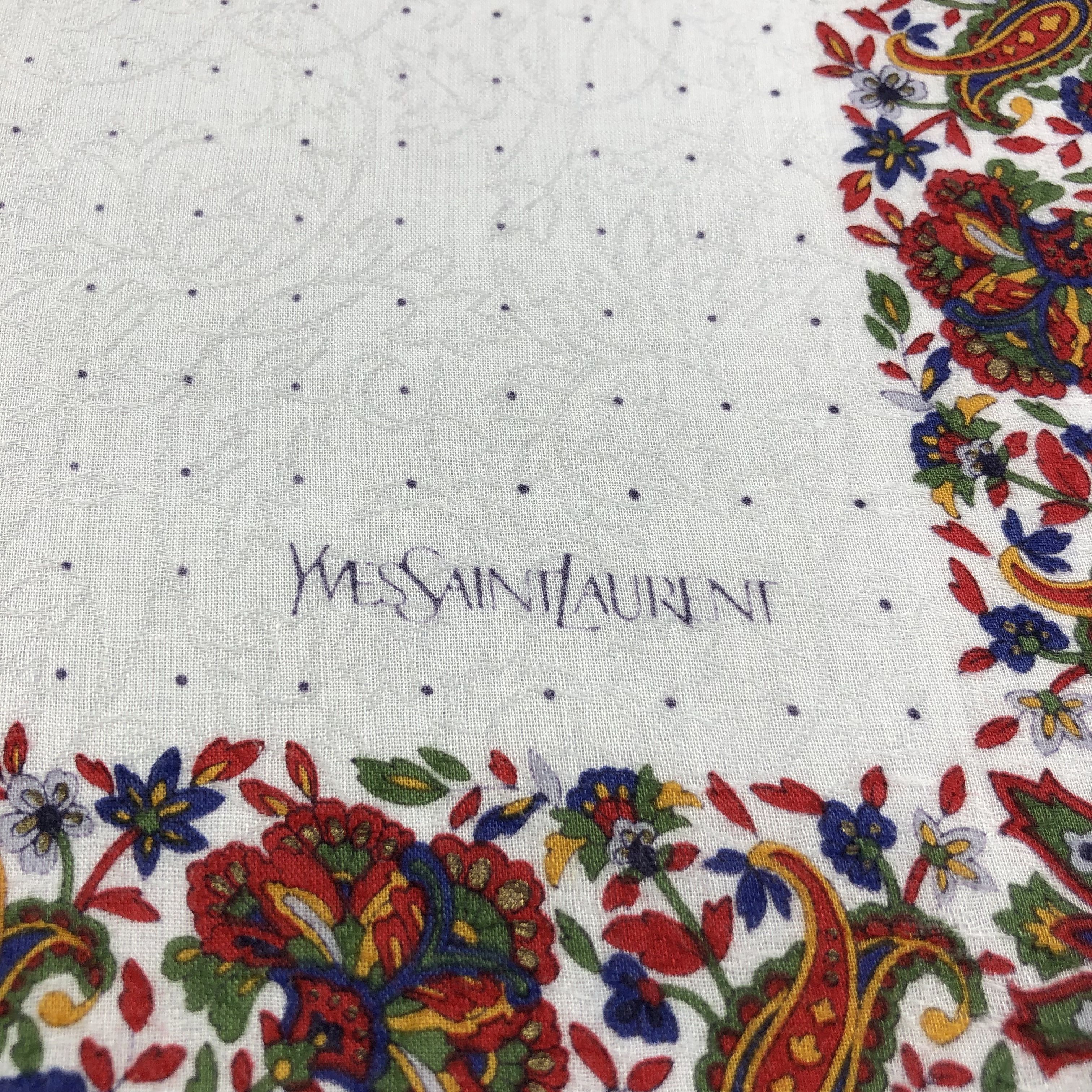 Yves Saint Laurent YSL Hand Rolled Handkerchief Neckerchief Bandana H1817 Size ONE SIZE - 4 Thumbnail