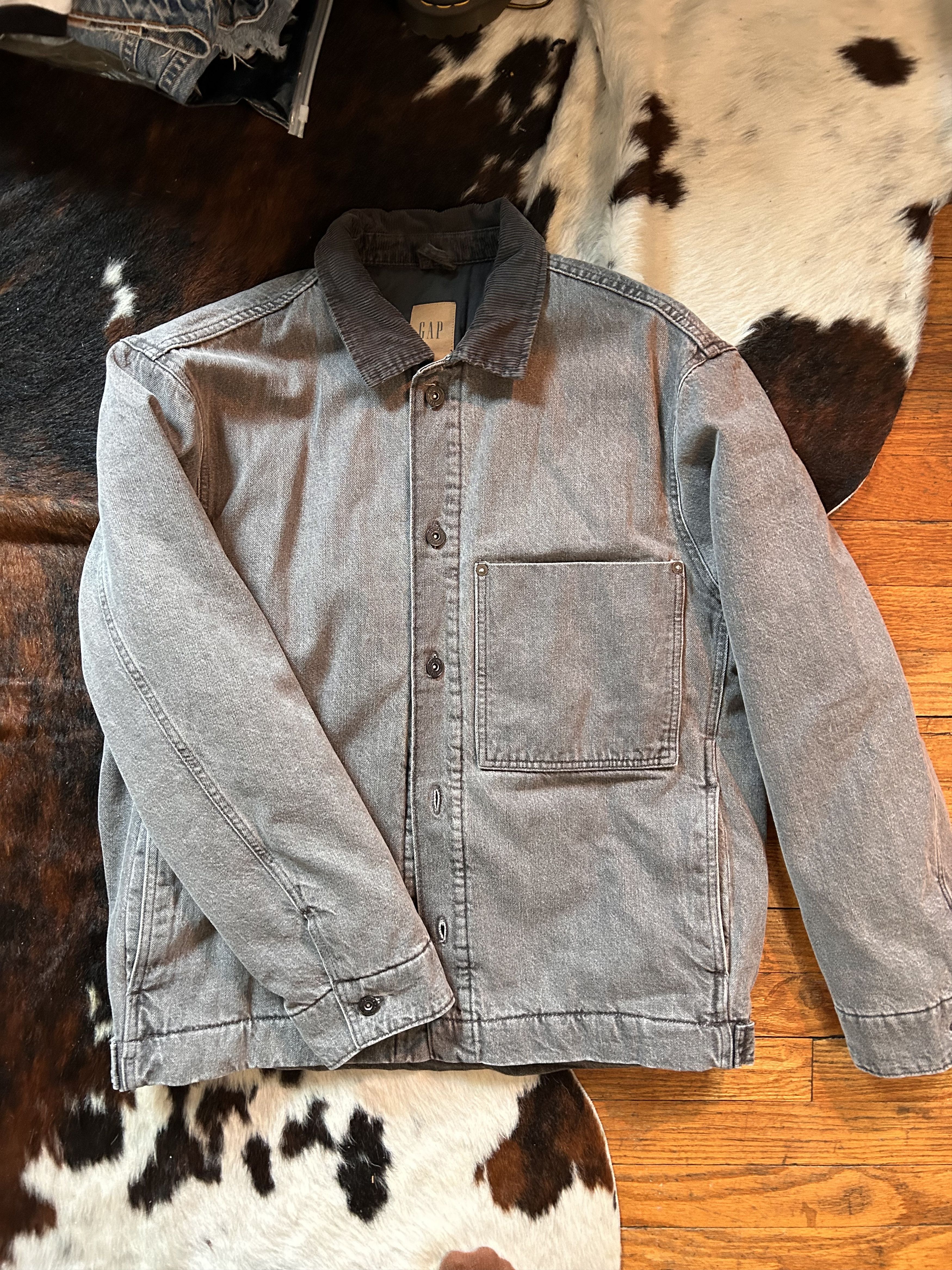 Gap × Palace Palace x Gap Varsity Jacket Grey | Grailed