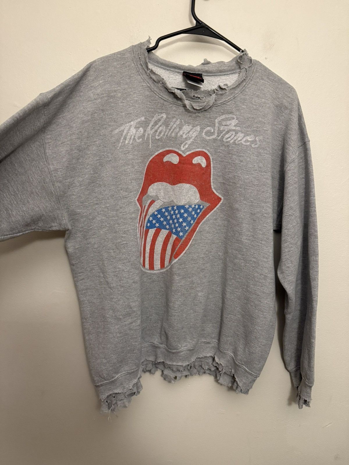 Vintage Vintage Thrashed Faded Rolling Stones Crewneck Grey Large Size US L / EU 52-54 / 3 - 4 Thumbnail