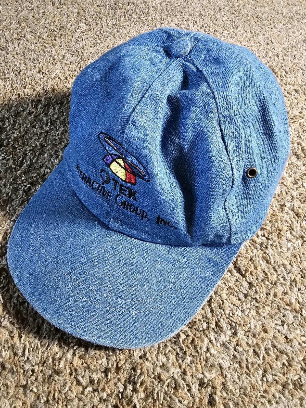 Lands' End TEK Interactive Group Inc Blue Denim Clasp hat USA Made Size ONE SIZE - 1 Thumbnail