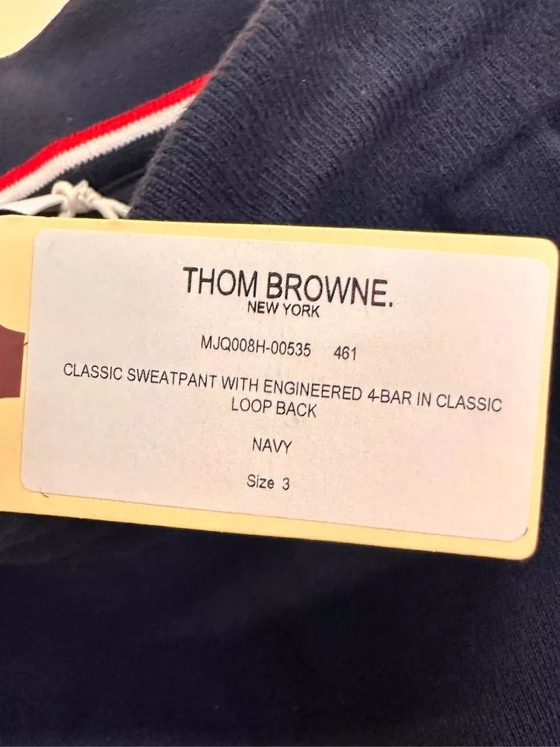 Thom Browne Thom browne Size 3 Dark blue four-striped drawstring trous Size US 30 / EU 46 - 3 Thumbnail