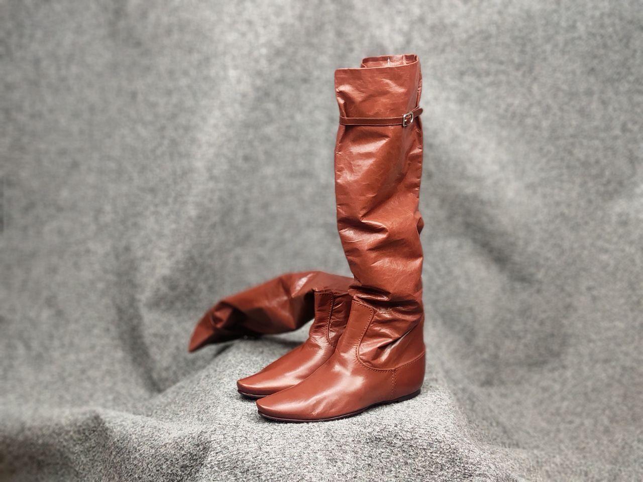 Rare Bottega Veneta High Riding Brown leather Light Boots