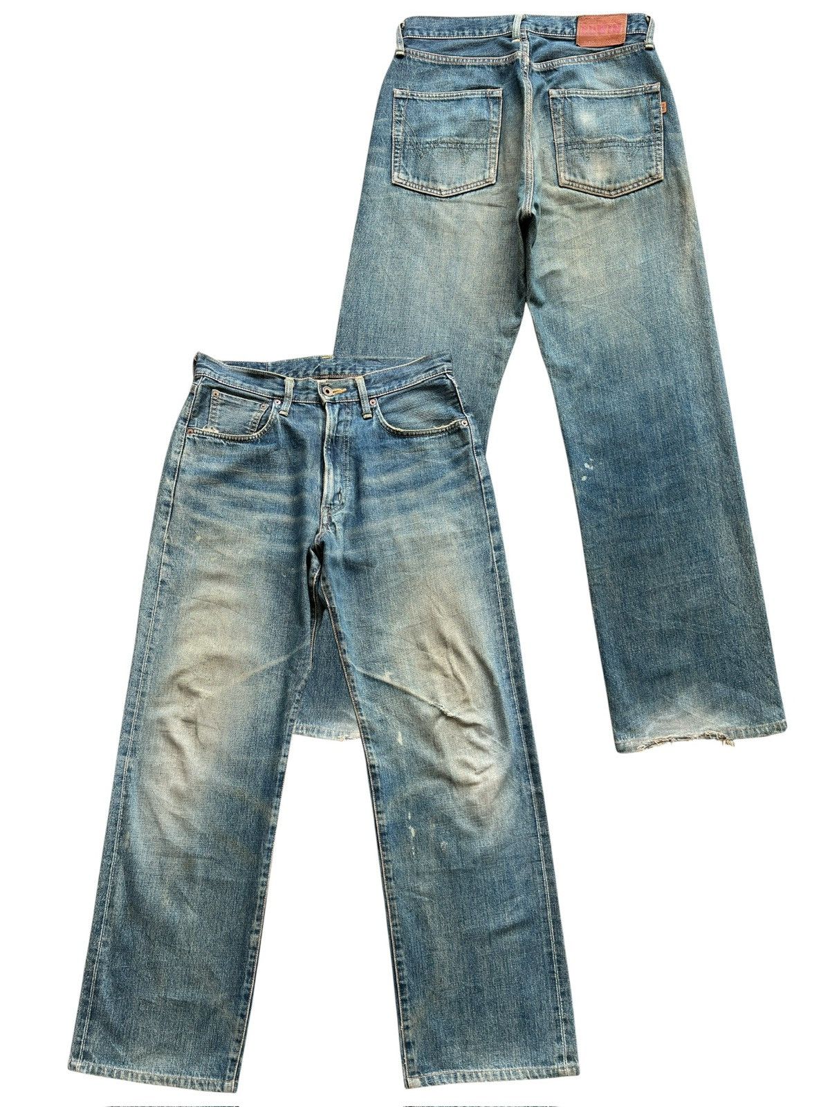 Edwin Vintage Edwin 505 Selvedge MudwashWide Denim Jeans 31x31 Size US 31 - 1 Thumbnail