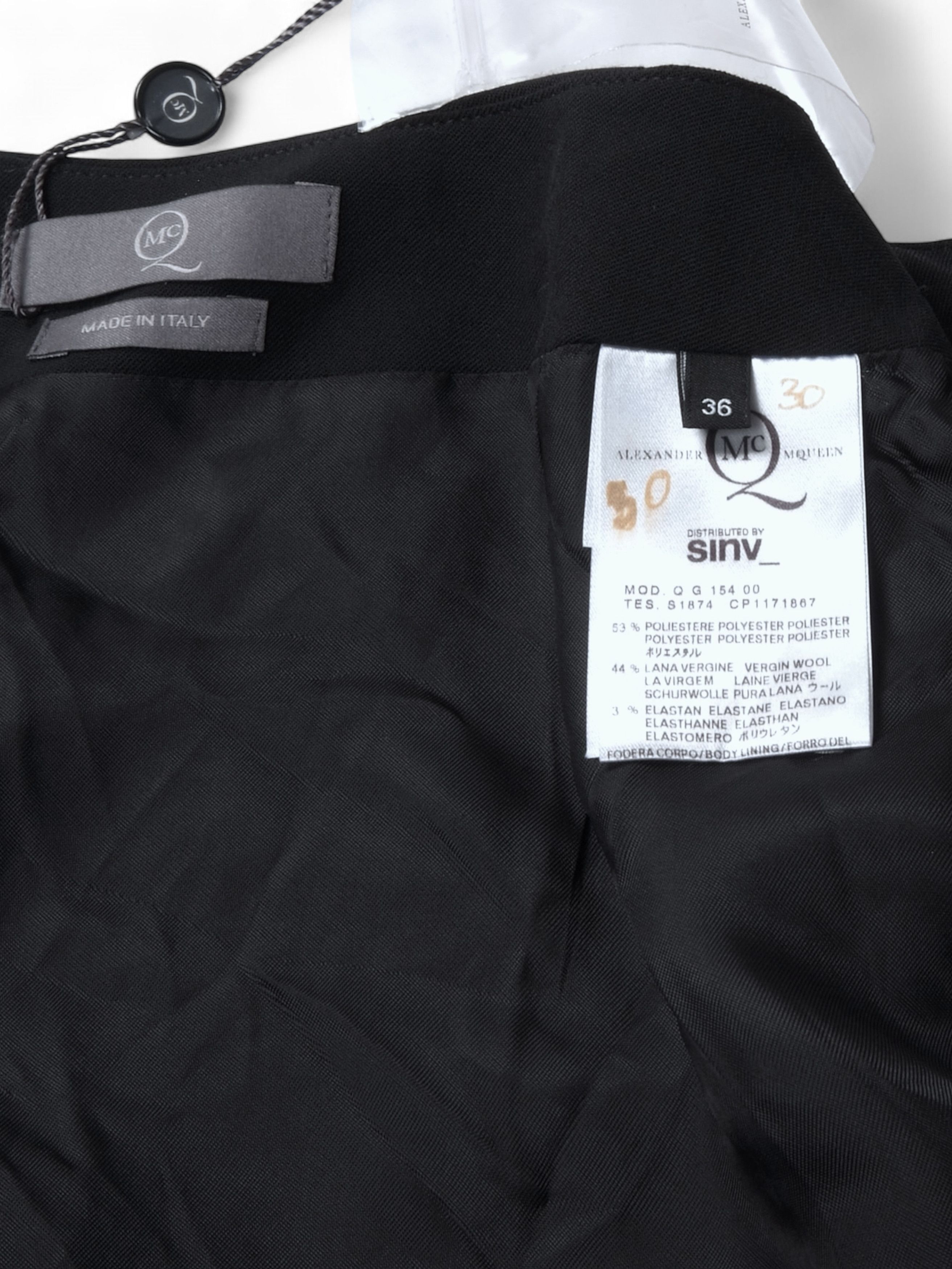Alexander McQueen Alexander McQueen Asymmetric Black Mini Skirt US2 Size 26" / US 2 / IT 38 - 5 Thumbnail