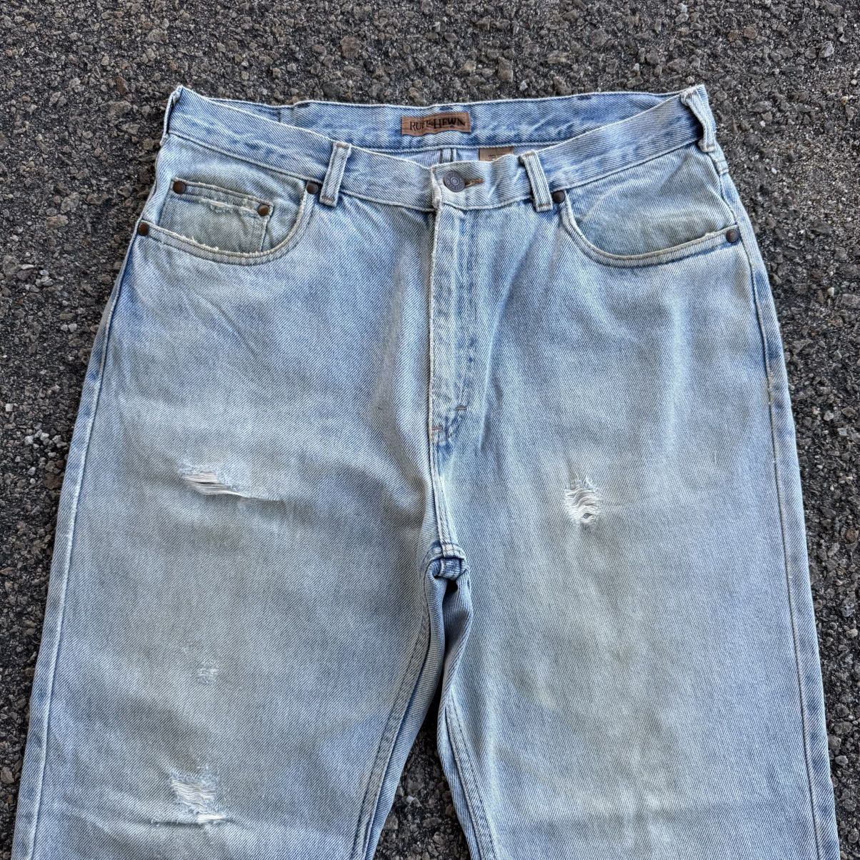 Other VINTAGE RUFF HEWN USA TALON ZIP FADED JEAN DENIM PANTS Size US 34 / EU 50 - 3 Thumbnail