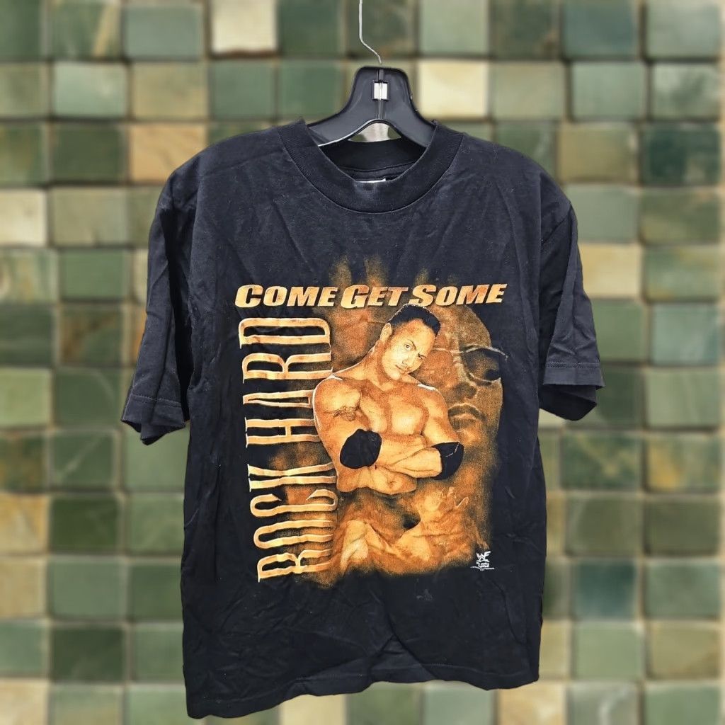 AAA 1998 The Rock WWF "Smell What the Rock Is Cooking" Shirt Medium Black Men T-Shirt Rock AAA Distressed Size US M / EU 48-50 / 2 - 1 Thumbnail