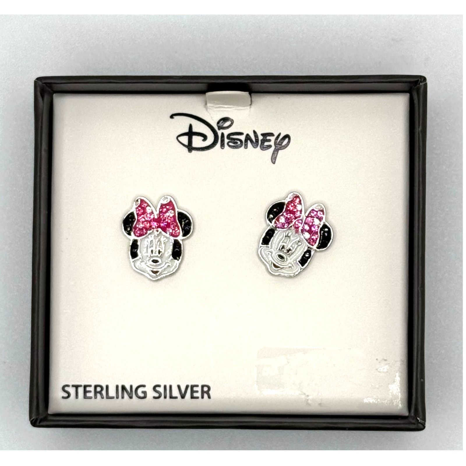 Disney NEW-Sterling Silver Crystal Minnie Mouse Stud Earrings Size ONE SIZE - 1 Thumbnail