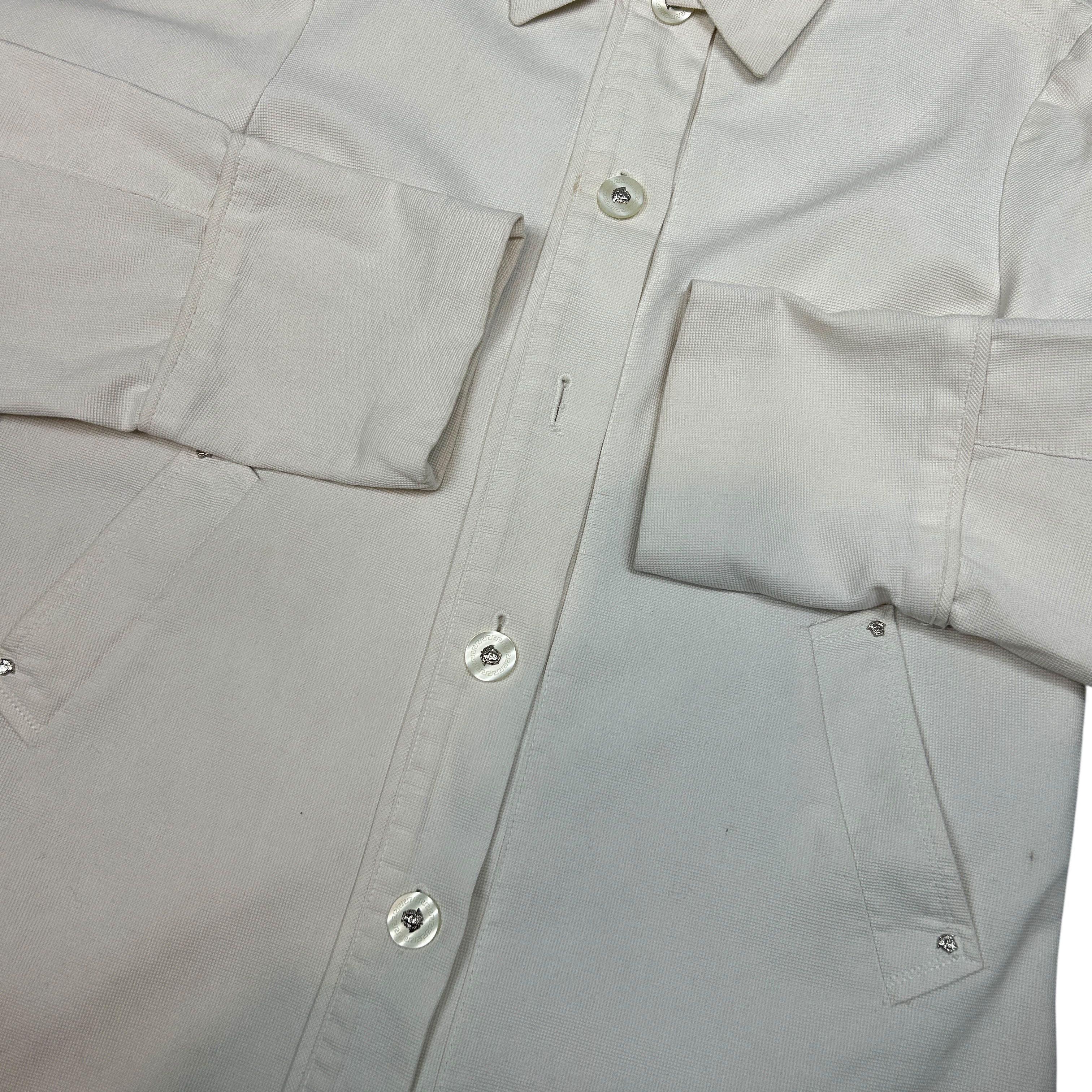 Versace Jeans Couture Versace Jeans Couture Ecru Medusa Button Overshirt Women M Size US M / EU 48-50 / 2 - 4 Thumbnail