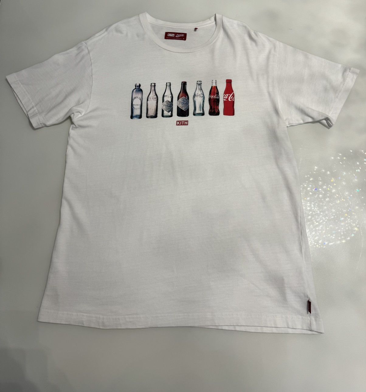 image of Coca Cola Coke Bottle Logo White T Shirt Size Xl, Men's