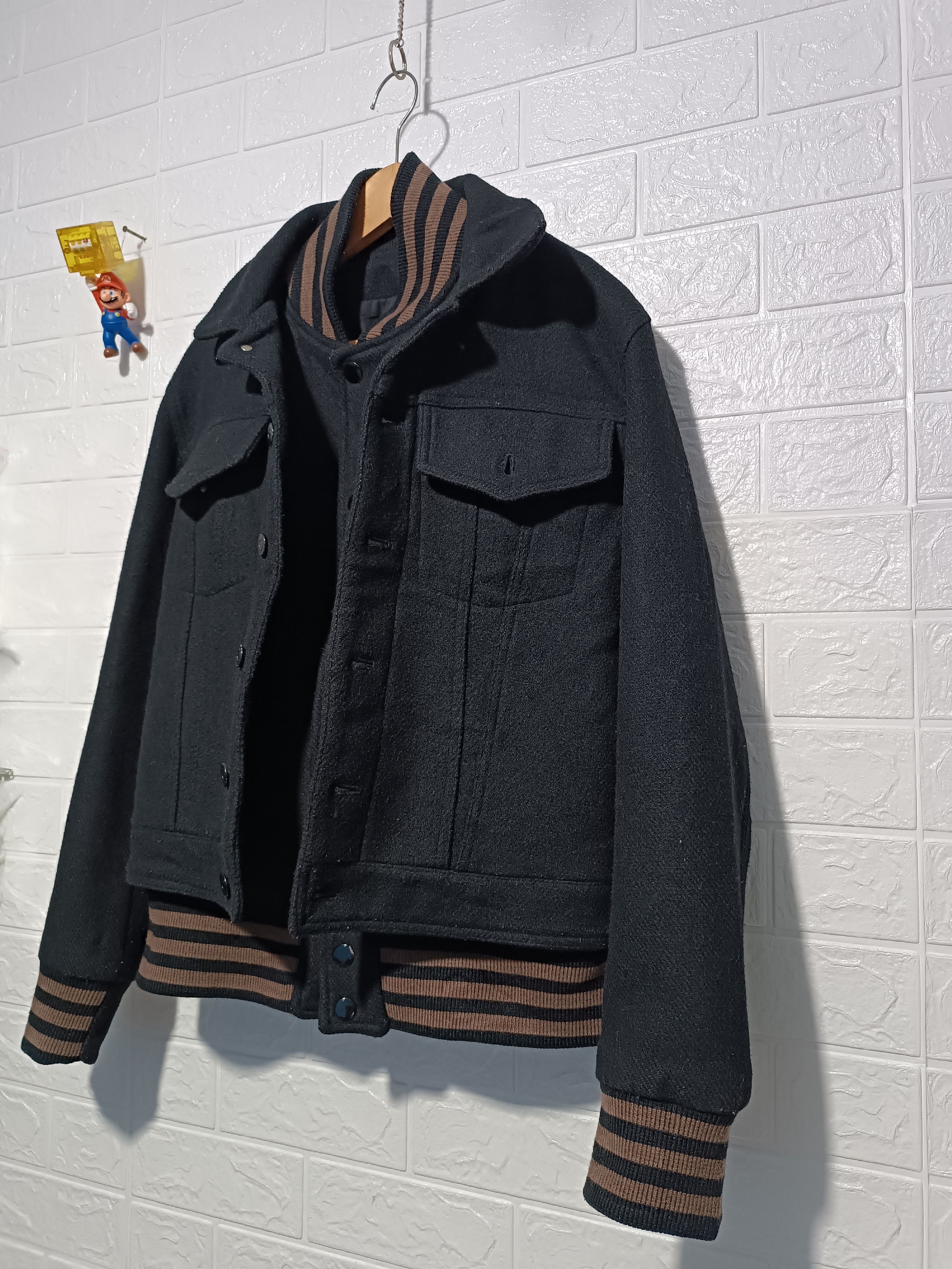 Japanese Brand Rare💥Stud Double Layer Wool Trucker Jacket Size US M / EU 48-50 / 2 - 3 Thumbnail
