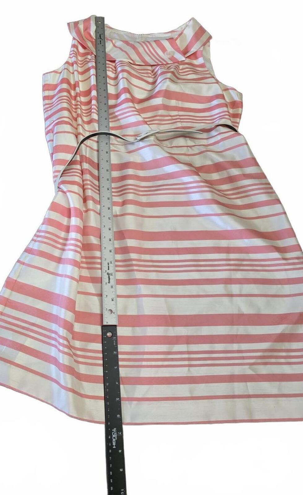 Other KSL Coral Pink Striped Sleeveless Dress Sz 18W Belted Spring Size XXL / US 16-18 / IT 52-54 - 7 Thumbnail