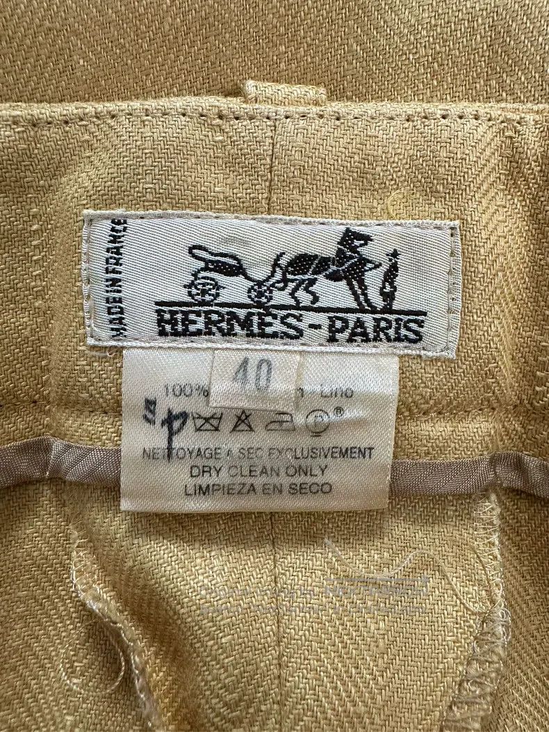 Hermes Hermes Solid Side-Buttoned Linen Straight Leg Casual Pants Size 26" / US 2 / IT 38 - 9 Thumbnail