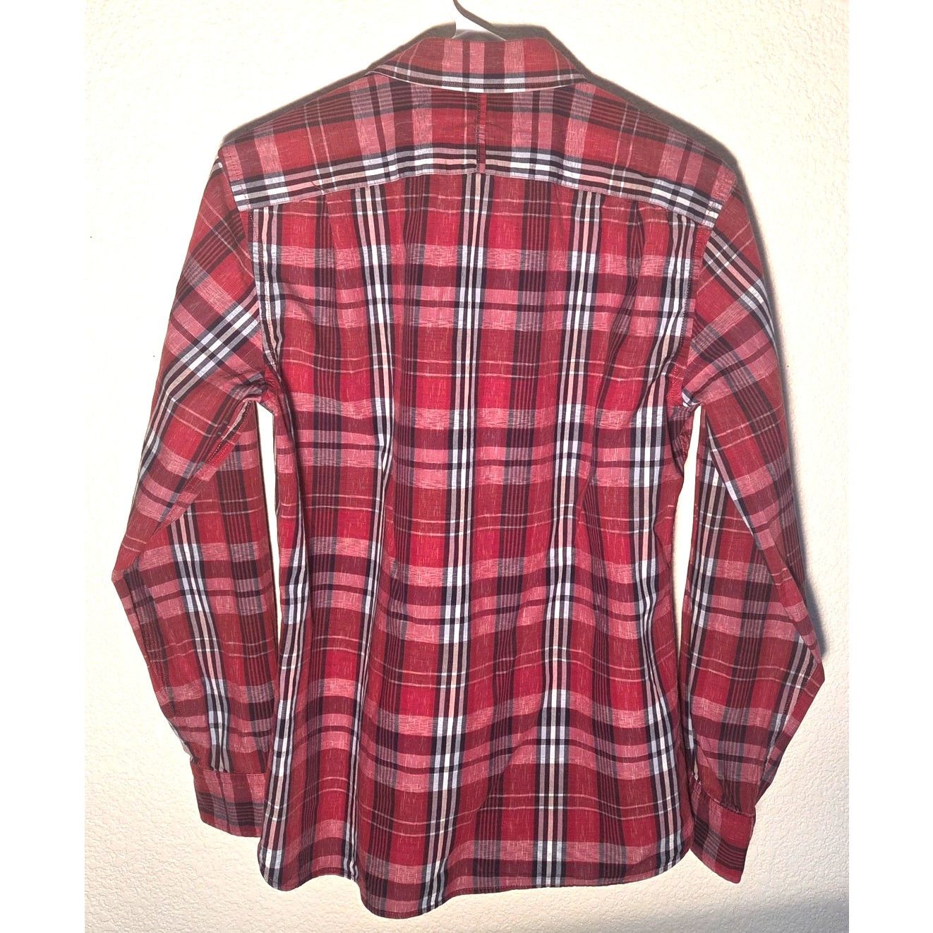 Banana Republic Banana Republic Men's Red Plaid Camden Fit Button Up Shirt Size US S / EU 44-46 / 1 - 4 Thumbnail
