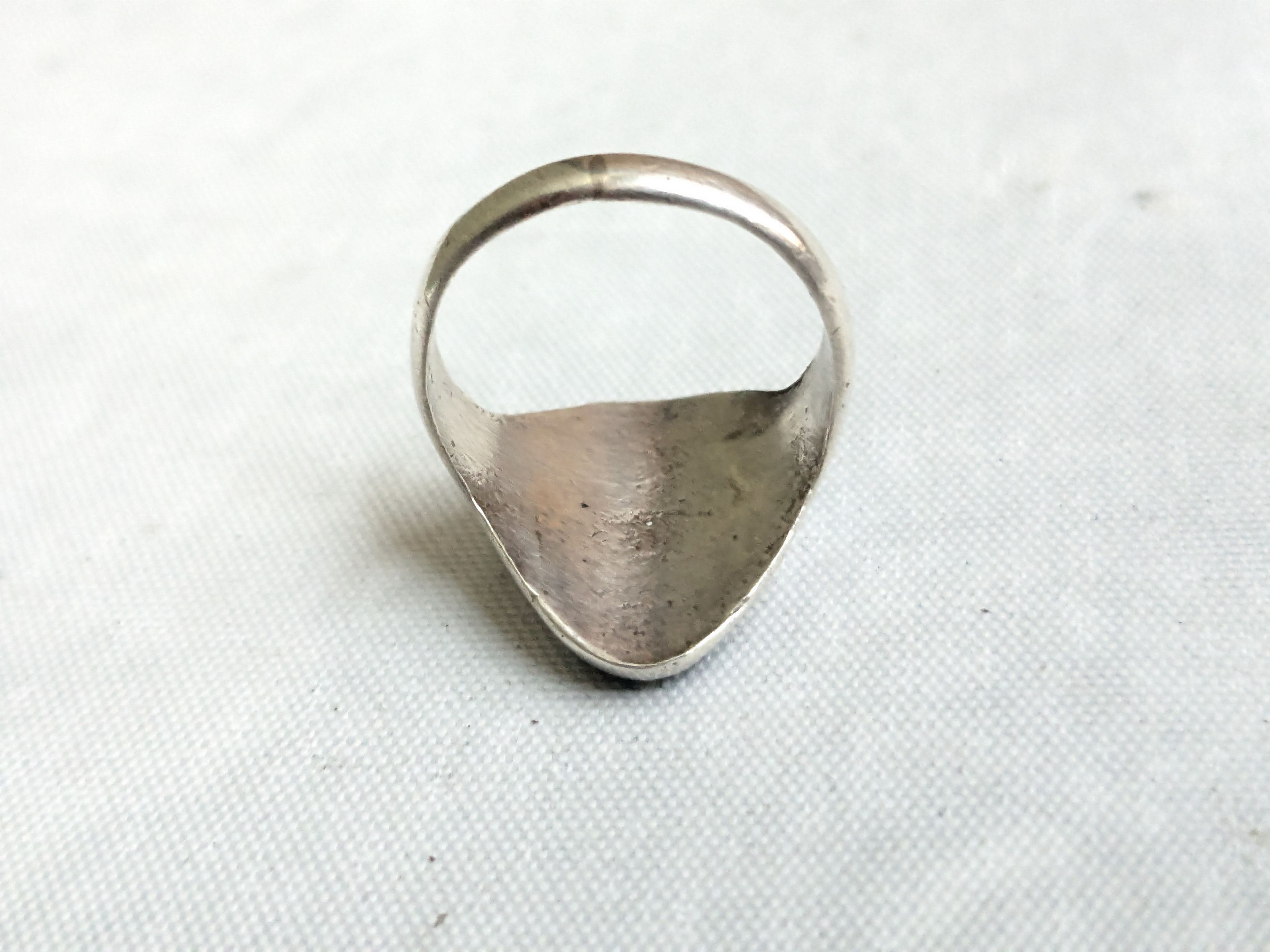 Jewelry Vintage Sterling Silver Ring Turquoise MOP Oval Zuni Size ONE SIZE - 6 Thumbnail