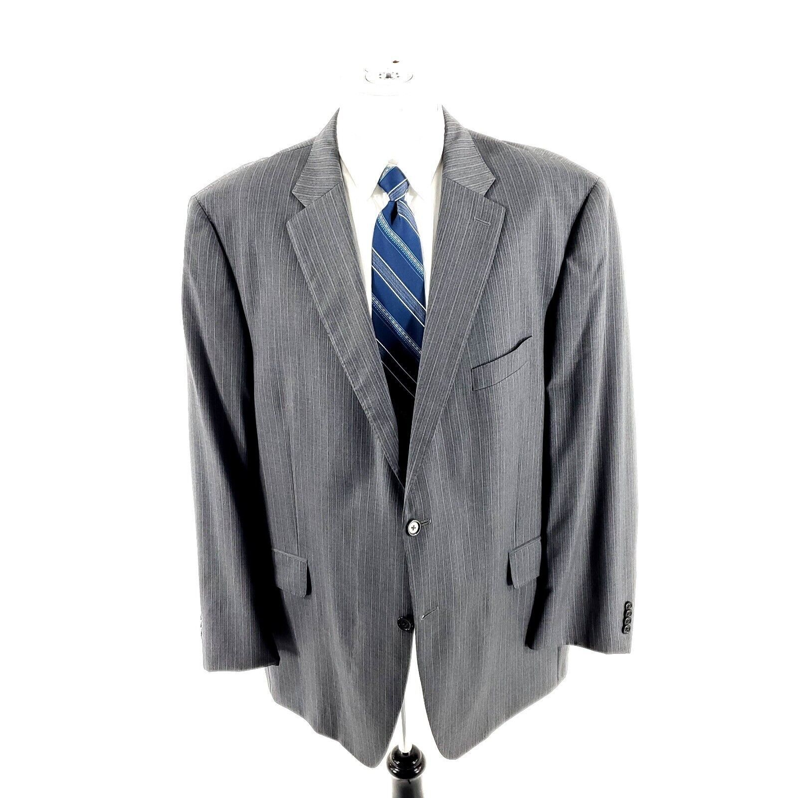 Peter Millar Peter Millar Wool 2 Button Suit Jacket 48L Gray Striped Size 48L - 3 Thumbnail