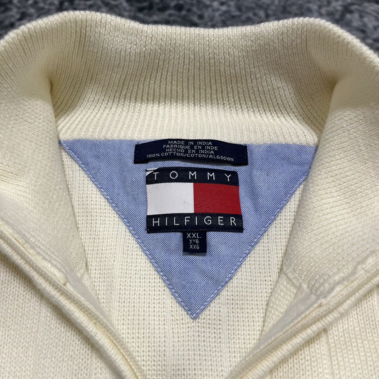 Tommy Hilfiger Vintage Tommy Hilfiger Y2K Skater White 1/4 Zip Sweater XXL Size US XXL / EU 58 / 5 - 6 Thumbnail