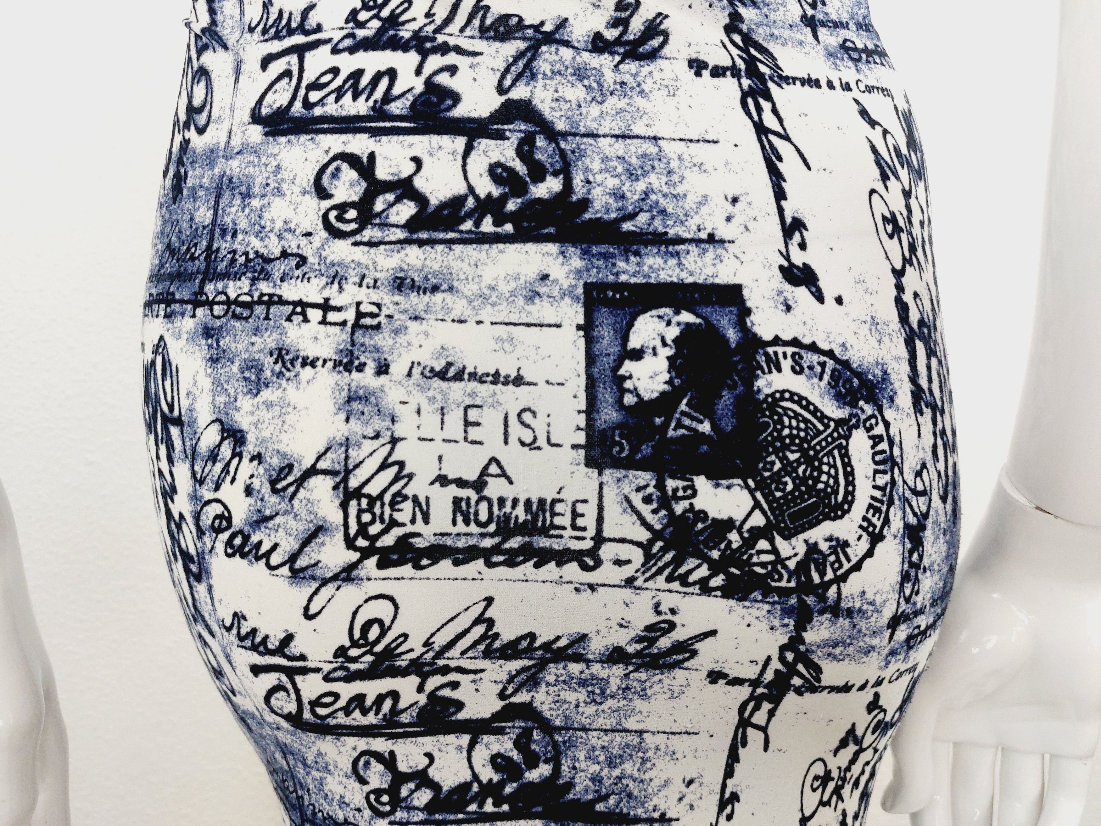 Jean Paul Gaultier Jean Paul Gaultier Stamp Letter Postcard Blue Maxi dress Size M / US 6-8 / IT 42-44 - 10 Thumbnail