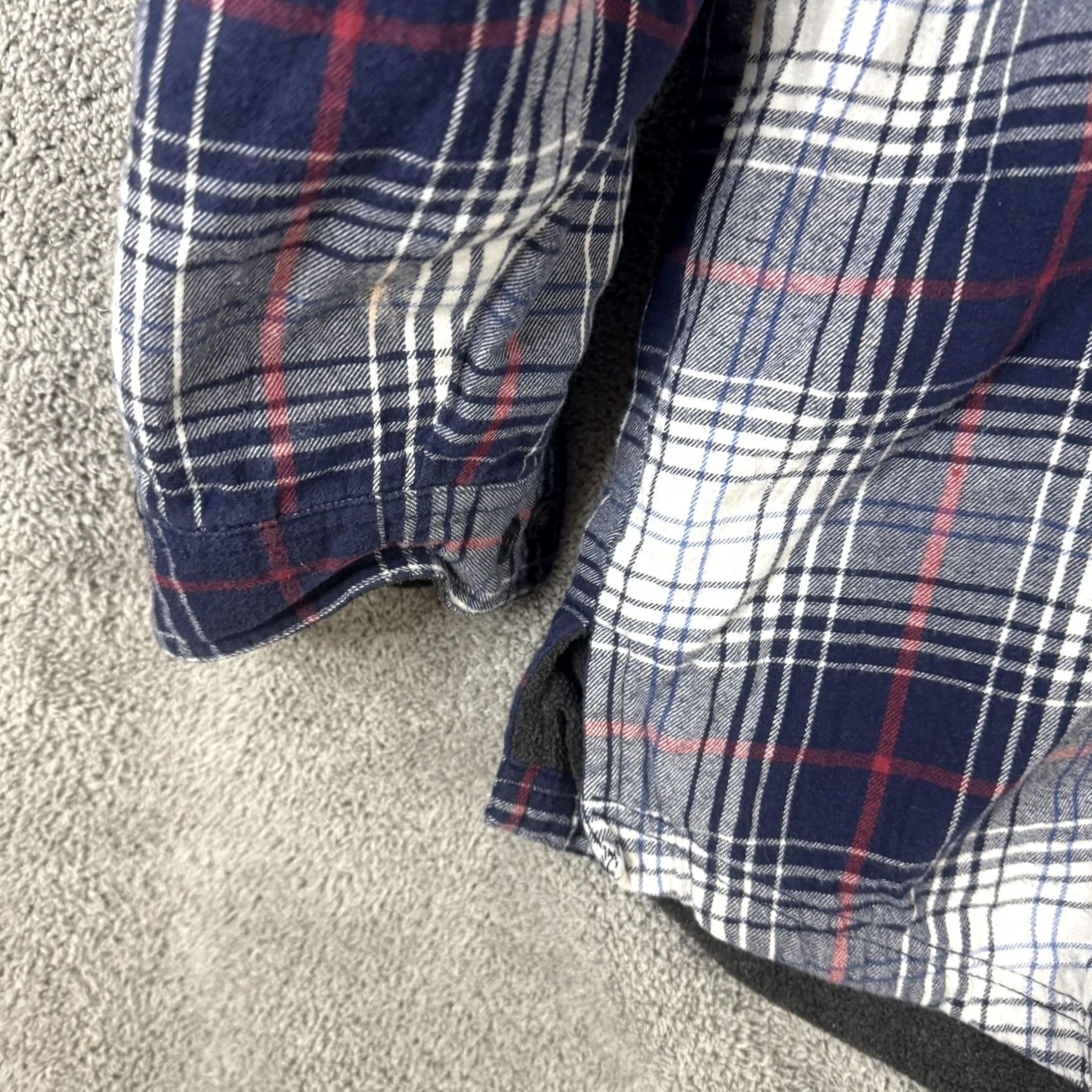 Club Room Club Room Shirt Jacket Mens XL Blue Plaid Flannel Fleece Lined Shacket Jacket Shirt Size US XL / EU 56 / 4 - 2 Thumbnail