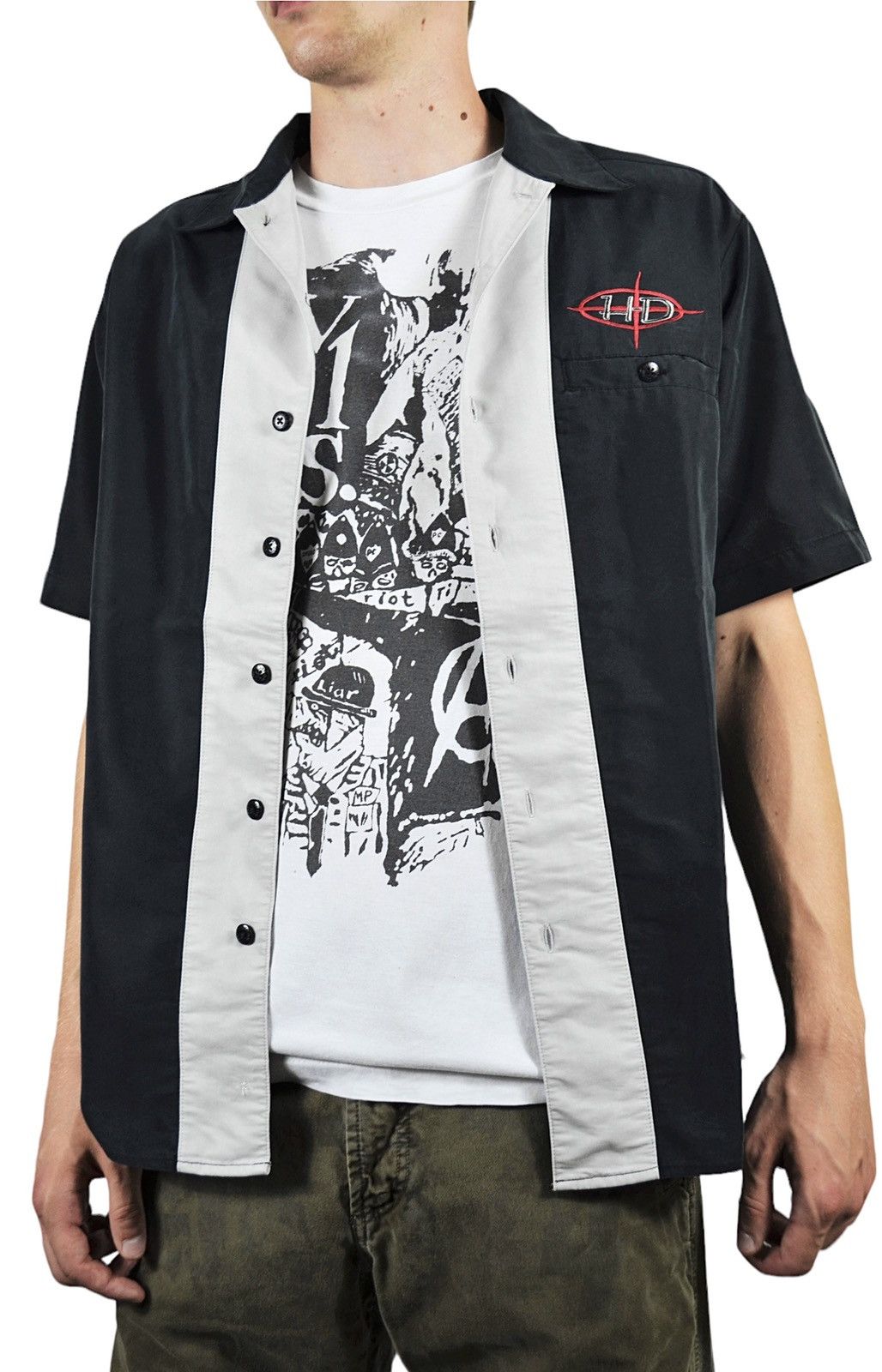 Harley Davidson Vintage Harley Davidson Viscose Bowling Embroidered Shirt Size US M / EU 48-50 / 2 - 2 Thumbnail