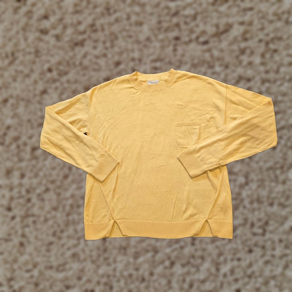 Vintage Garnet Hill Sweater Womens XS Yellow Pima Cotton Knit Long Sleeve Casual Pullover Crew Neck Size XS / US 0-2 / IT 36-38 - 1 Thumbnail