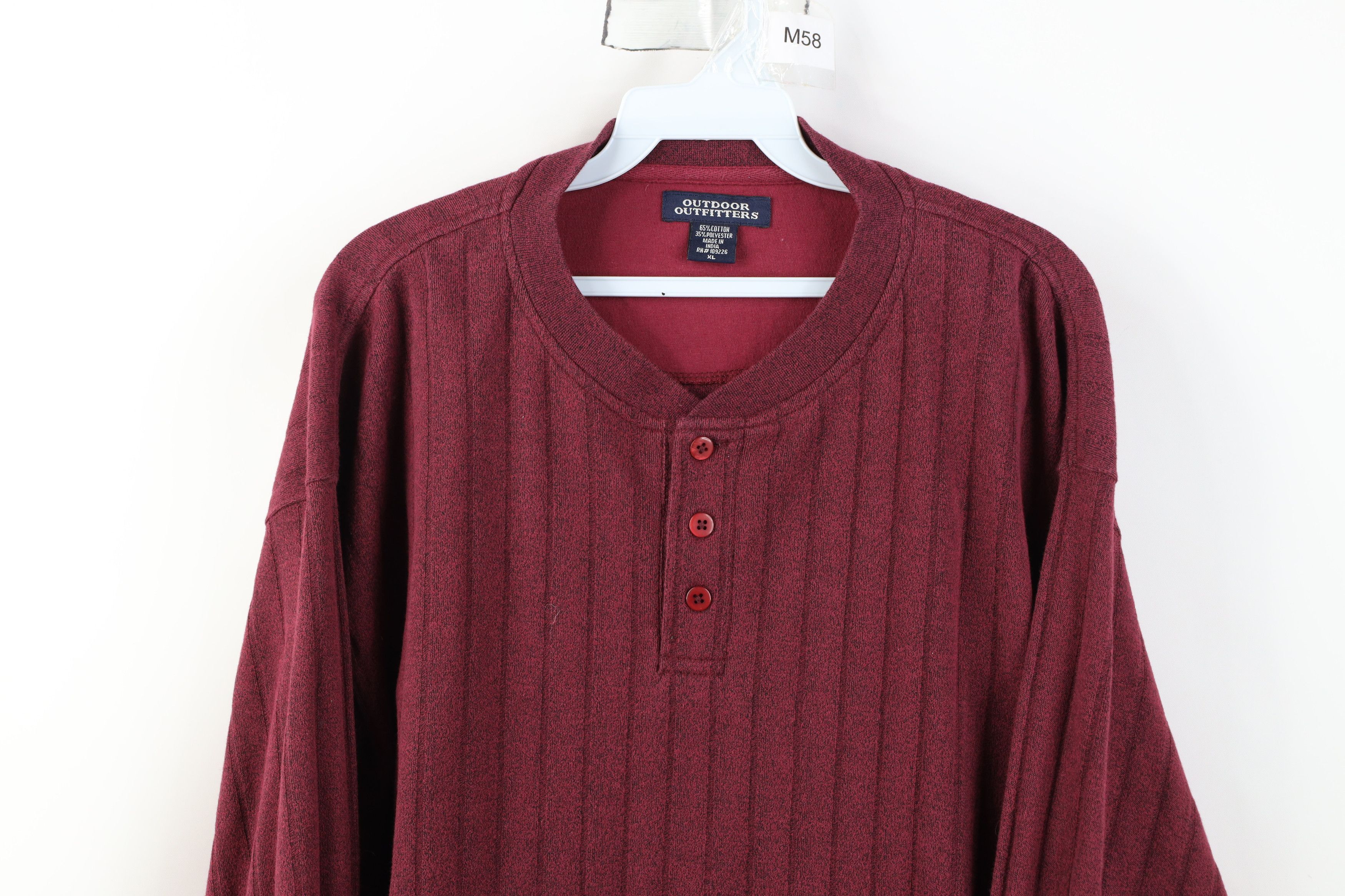 Vintage Vintage 90s Streetwear Knit Long Sleeve Henley T-Shirt Size US XL / EU 56 / 4 - 2 Thumbnail