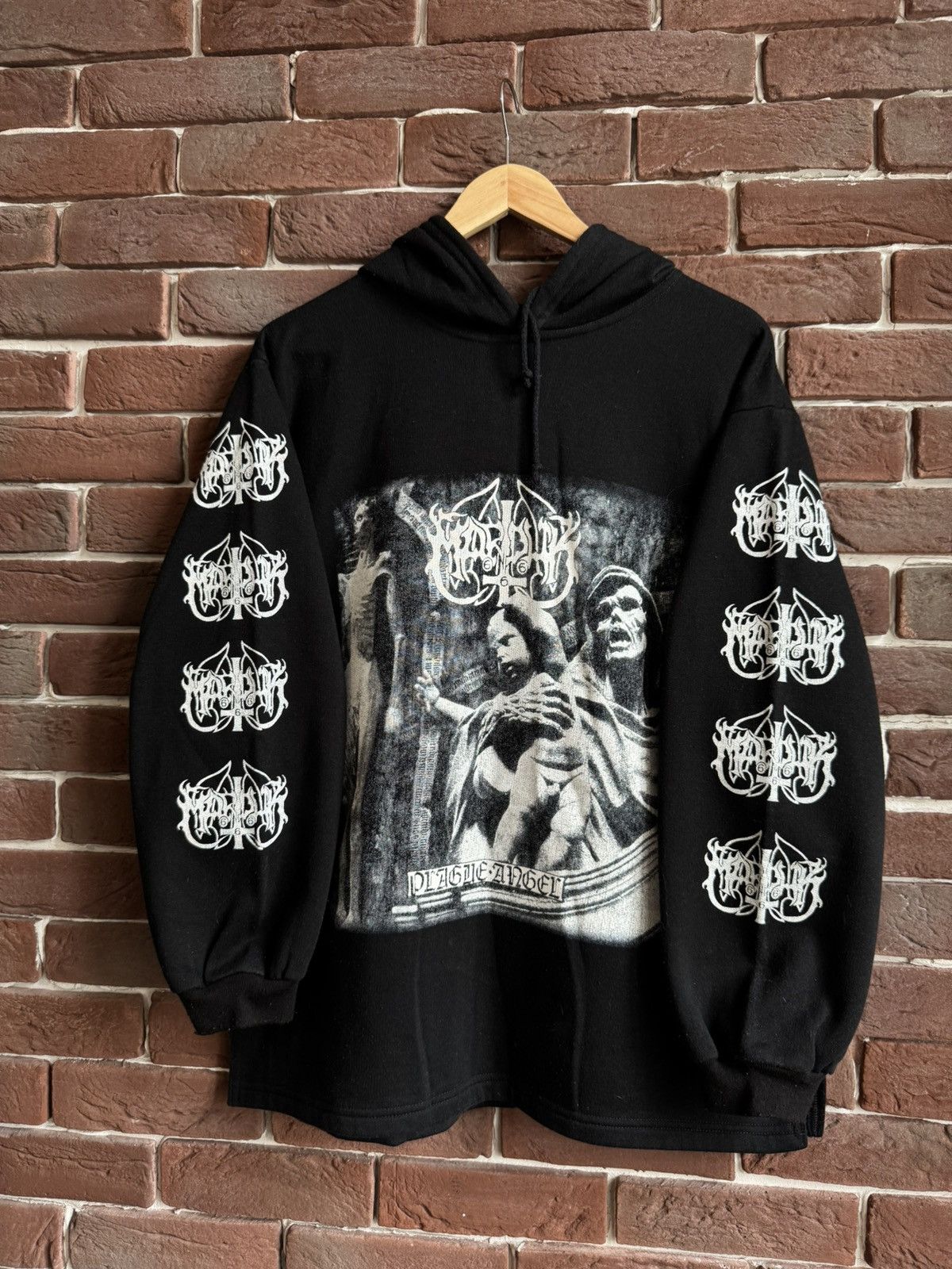 Band Tees VINTAGE 00s MARDUK Plague Angel Black Metal Band HOODIE L Size US L / EU 52-54 / 3 - 1 Thumbnail