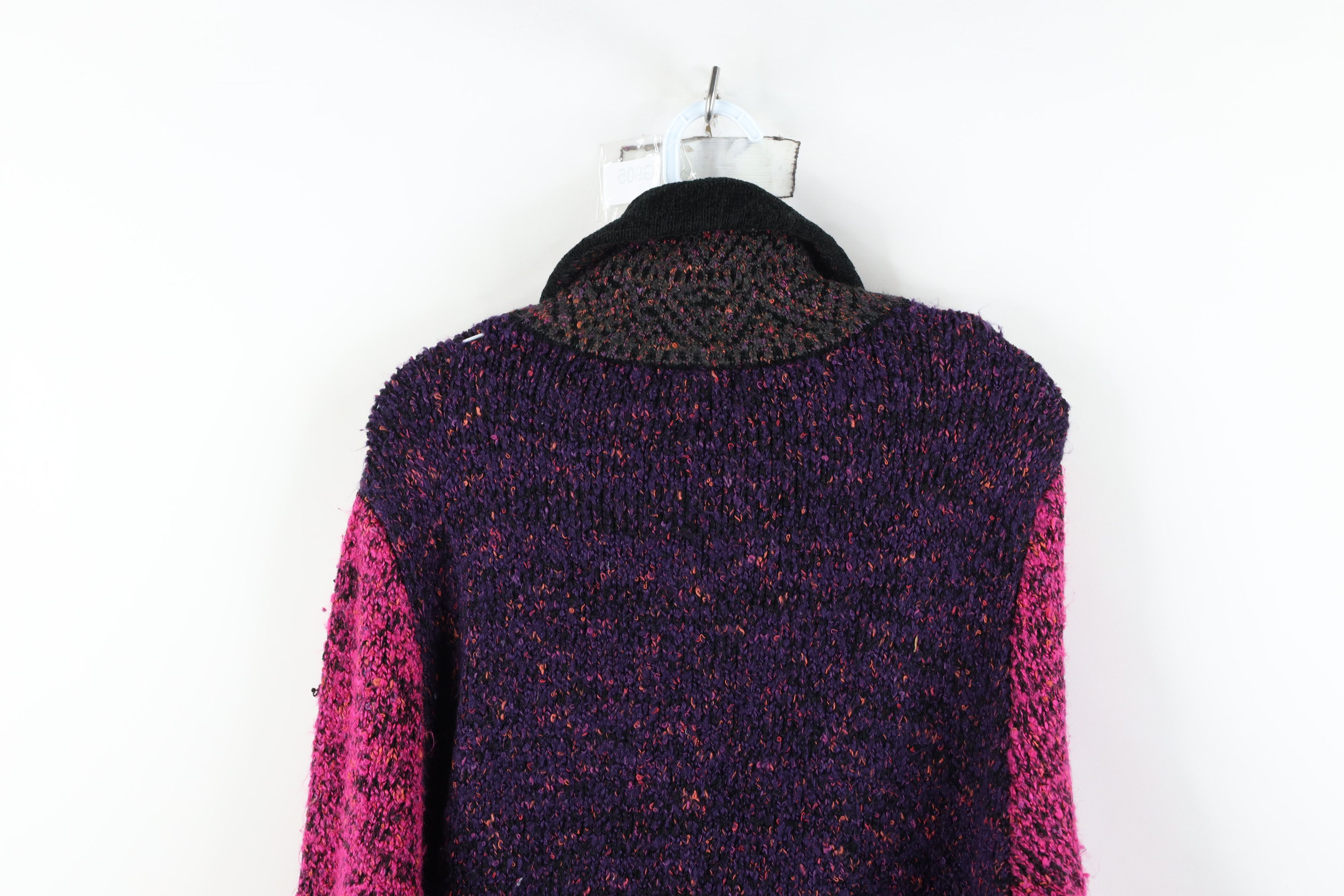 Vintage Vintage 90s Lagenlook Big Button Collared Cardigan Sweater Size 3XL / US 20-22 - 13 Thumbnail