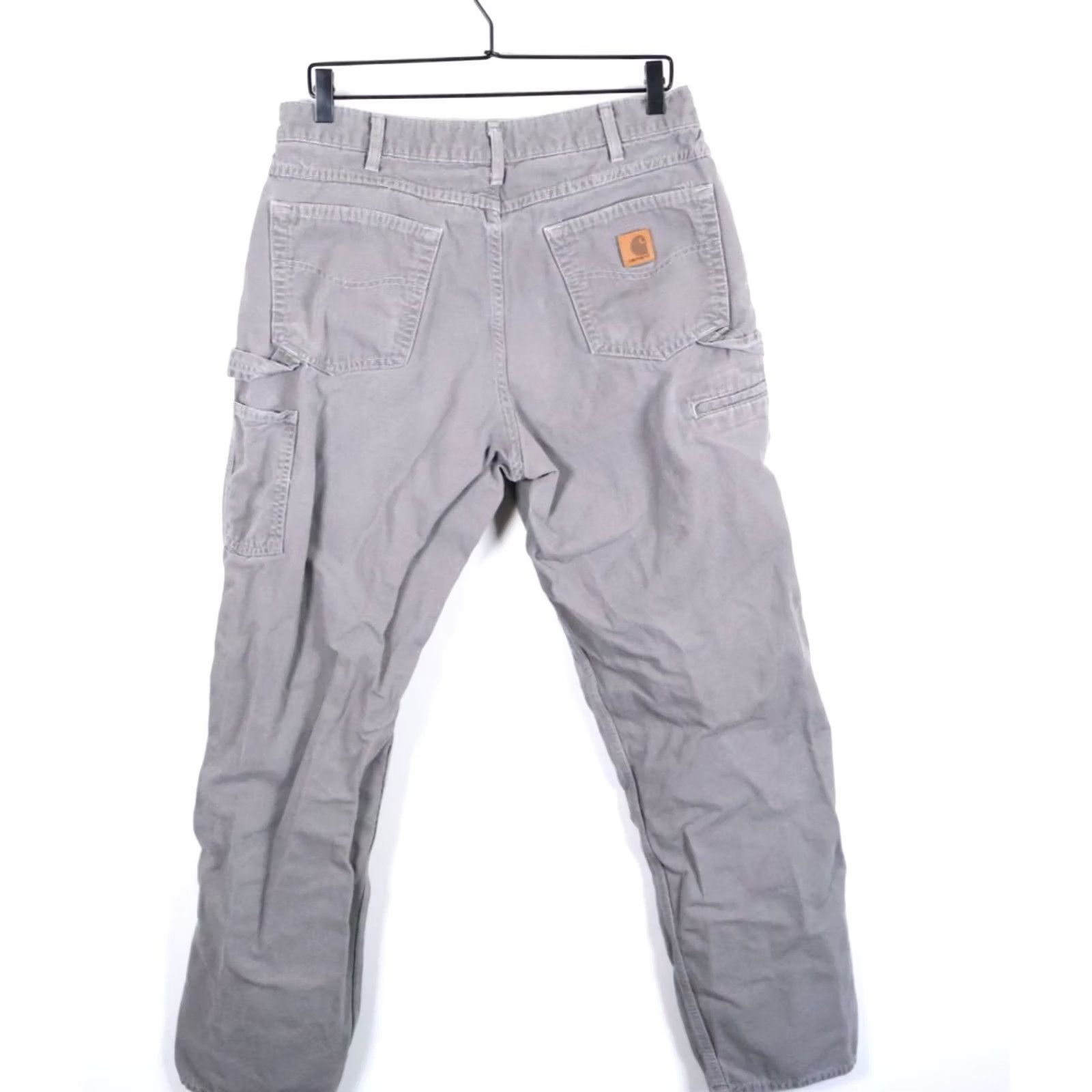Carhartt Carhartt Loose Fit Carpenter Pants Mens 32 33 Gray Cotton Zip Flat Front Straight Leg 33 Inseam B159-CHR USA Vintage No Size US 33 - 2 Thumbnail