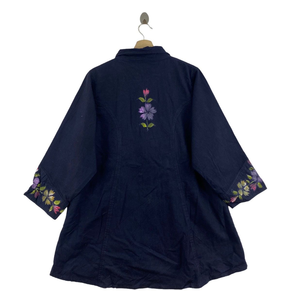 Other MÍMÍ COLLECTION Floral Edges Print Oversize Navy Parka Size M / US 6-8 / IT 42-44 - 3 Thumbnail