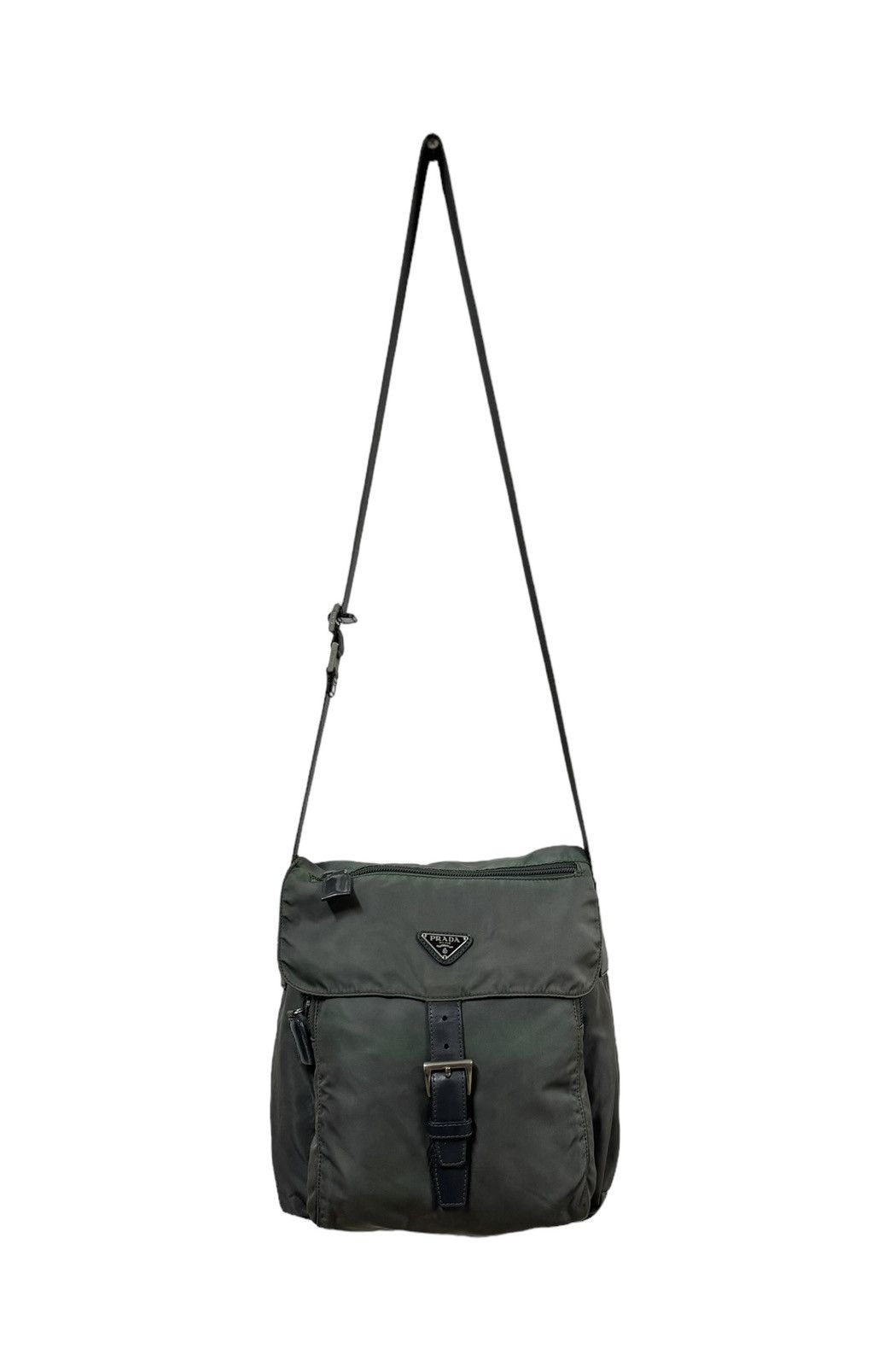 Prada Vtg🔥Prada Tessuto Nylon Green Buckle Crossbody Shoulder Bag Size ONE SIZE - 3 Thumbnail