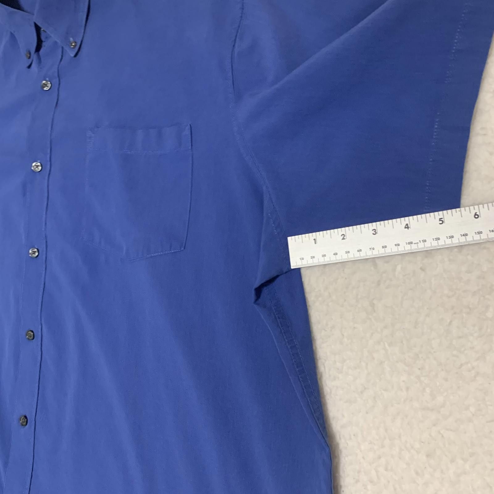 Basic Editions Basic Edition Men's 2XL Blue Short Sleeve Button-Up Shirt Size US XXL / EU 58 / 5 - 6 Thumbnail