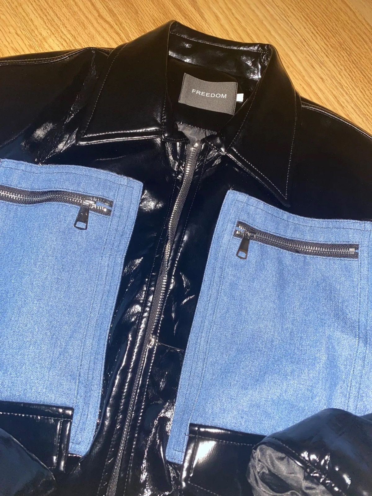 Japanese Brand × Vintage Design patchwork denim leather jacket y2k Size US L / EU 52-54 / 3 - 7 Thumbnail