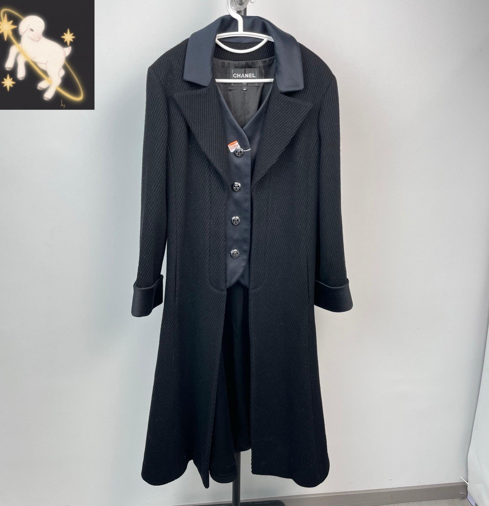 Chanel Chanel Black Heavy Coat 46 Men Size US L / EU 52-54 / 3 - 1 Thumbnail