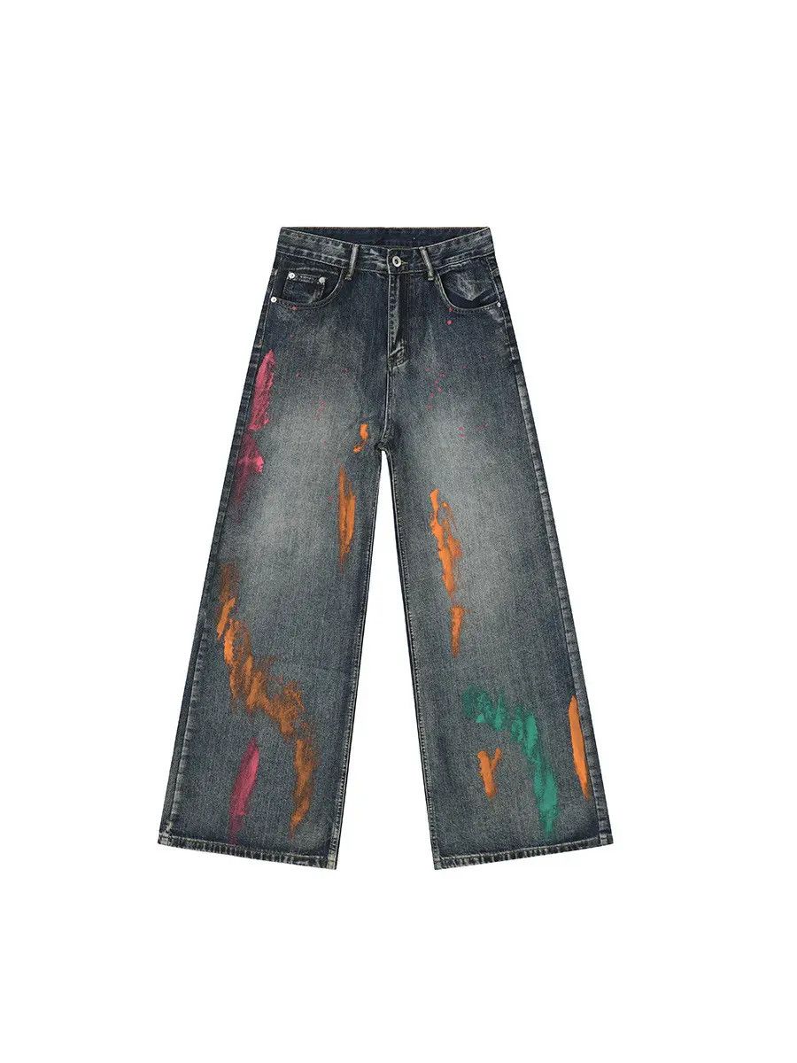 Japanese Brand Retro loose high street graffiti jeans Size US 32 / EU 48 - 4 Thumbnail