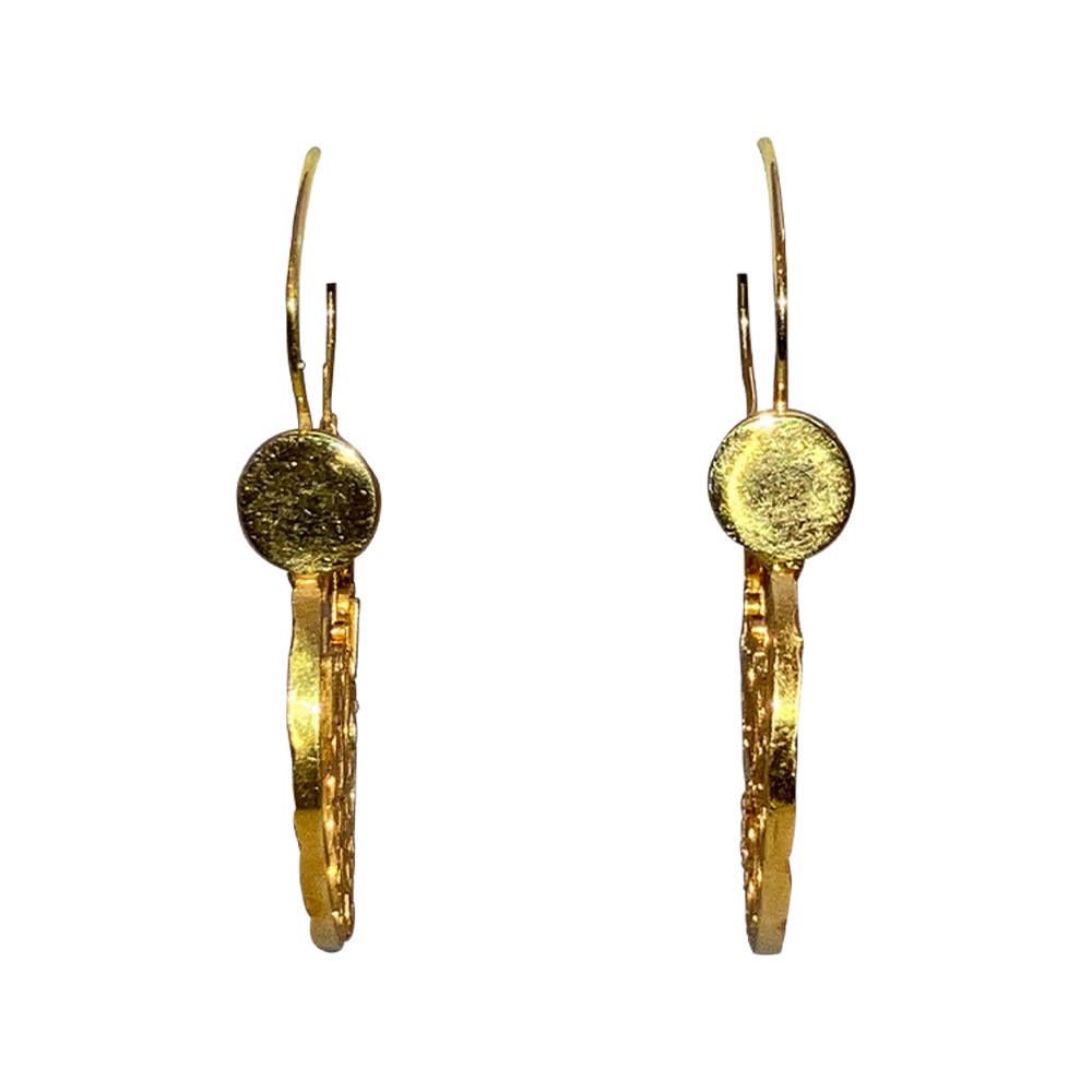 Designer 14 KT Gold Mexican Filigree Hoop Earrings Size ONE SIZE - 4 Thumbnail