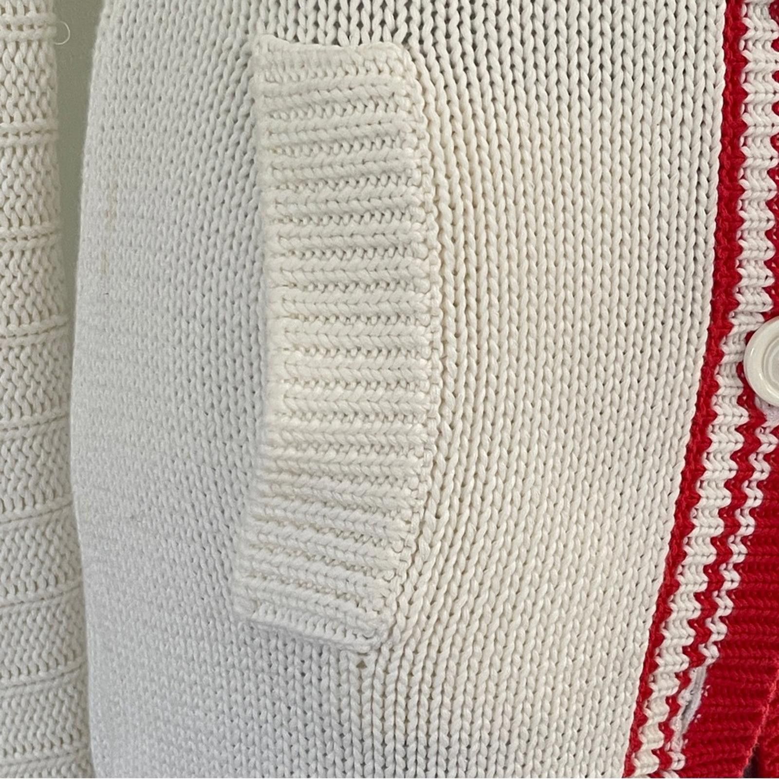 Other Moda International White and Red Hooded Cardigan in Small Size S / US 4 / IT 40 - 6 Thumbnail
