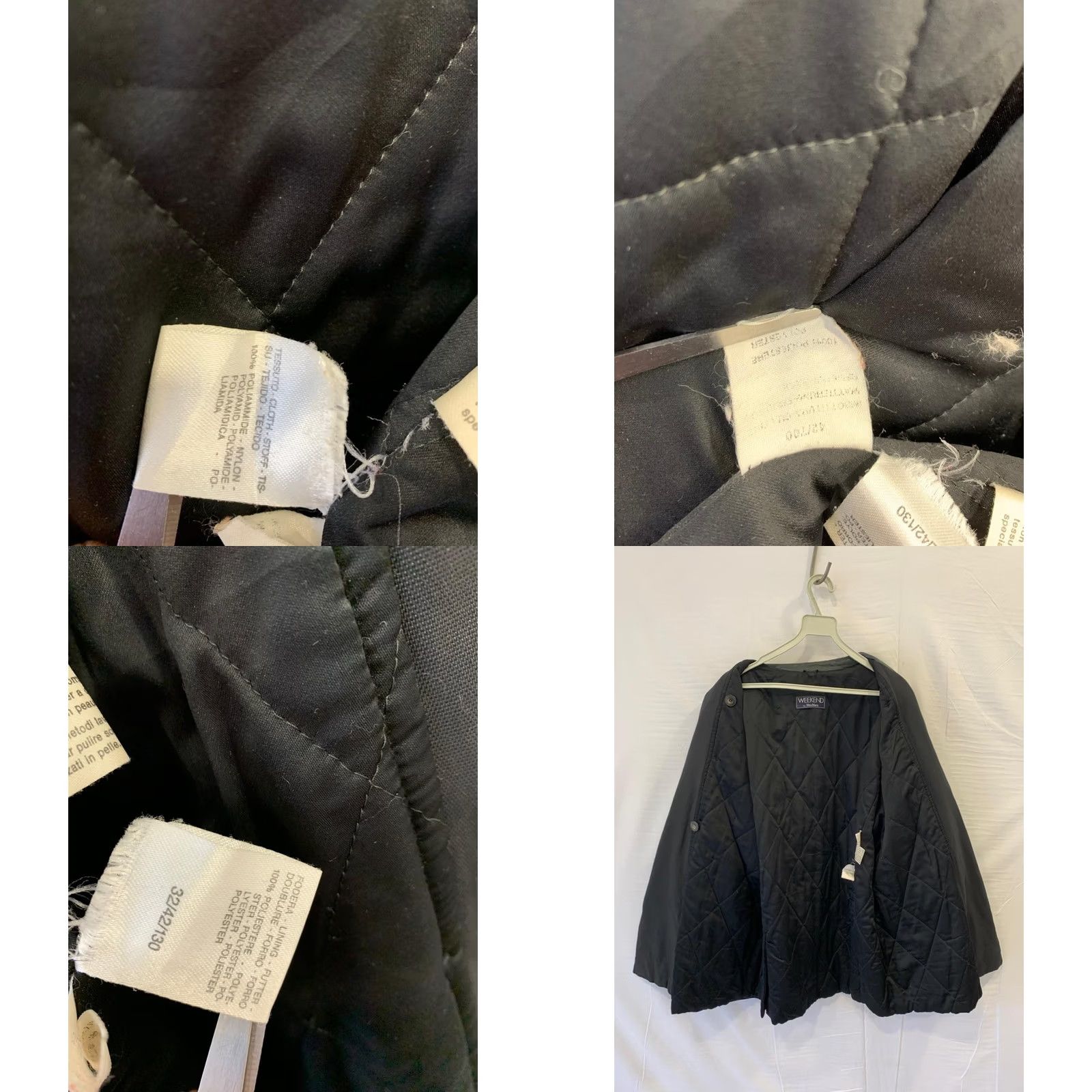 Max Mara Weekend by Max Mara Women's Jacket 6 Black Double-Breasted Leather Collar Size M / US 6-8 / IT 42-44 - 8 Thumbnail