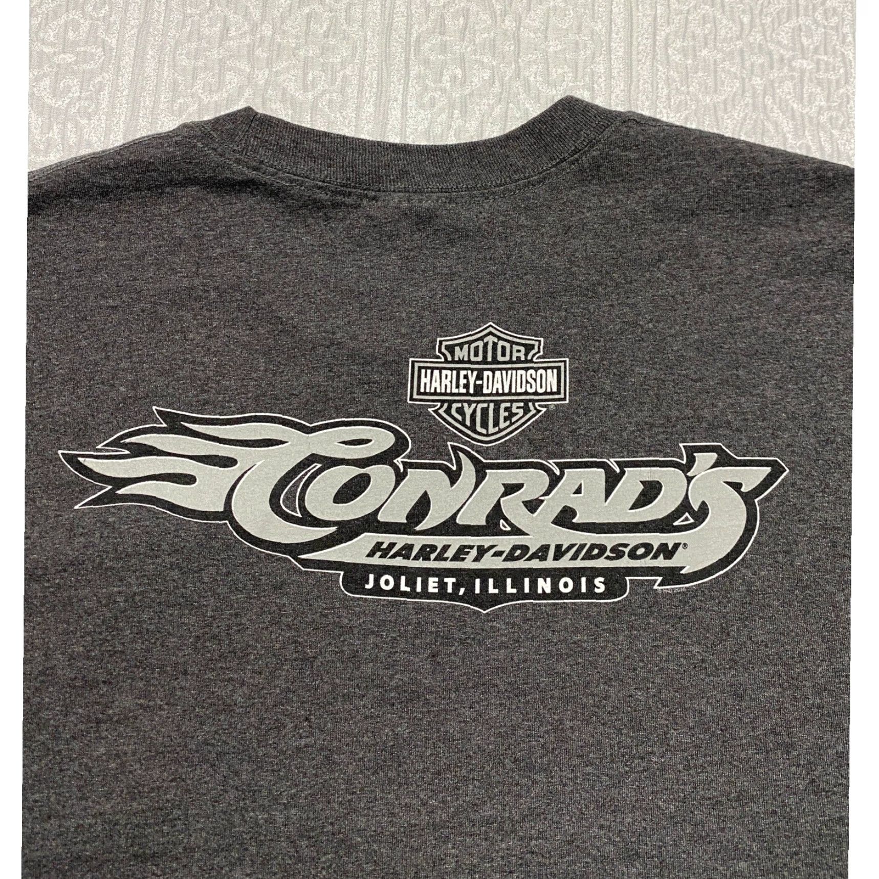 Harley Davidson Harley-Davidson Graphic T-Shirt Joliet Illinois Charcoal Gray Mens XL Crew Neck Short Sleeve Logo Jersey Cotton USA Graphic Print Size US XL / EU 56 / 4 - 2 Thumbnail