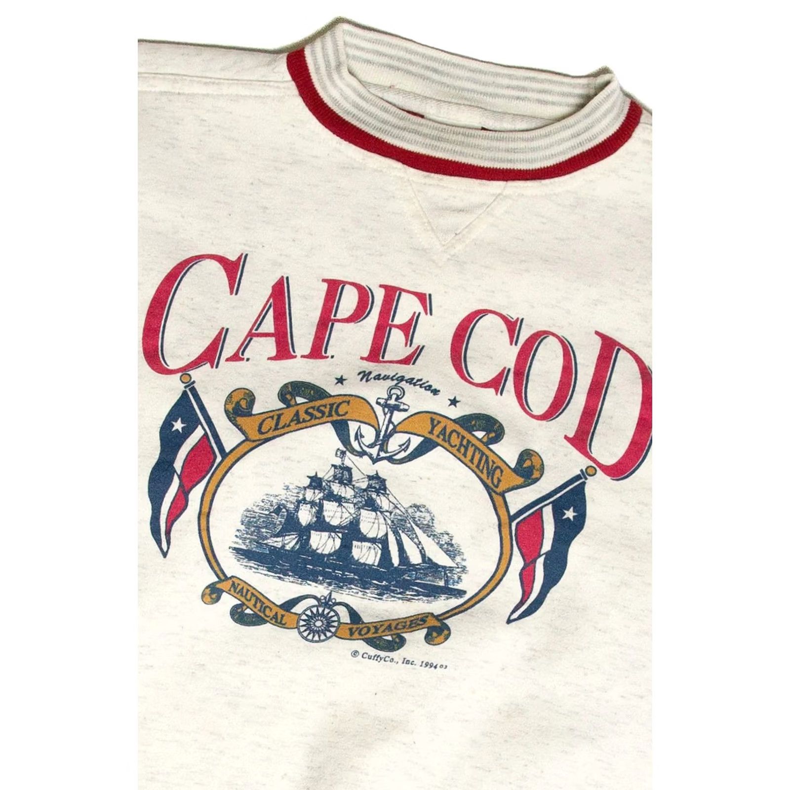 Vintage VINTAGE Cape Cod Yachting Sweatshirt 1994 Large White Size US L / EU 52-54 / 3 - 2 Thumbnail