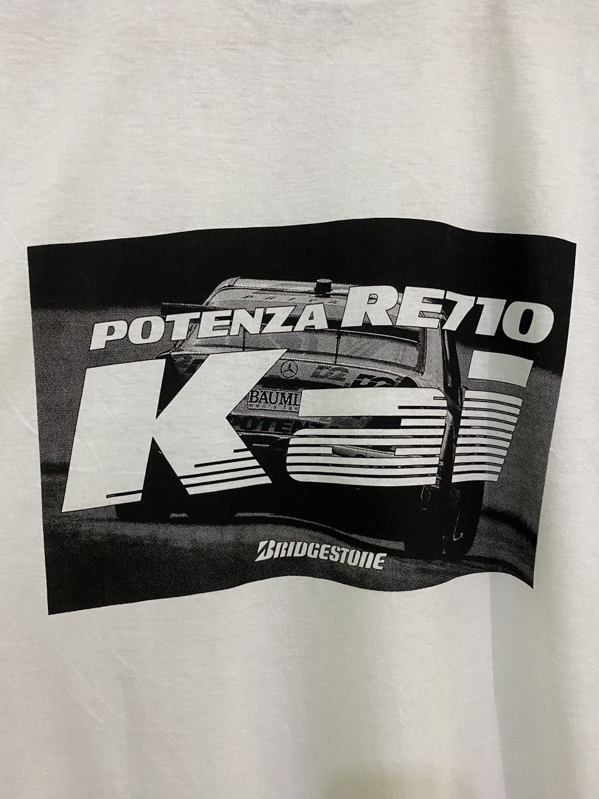 Mercedes-Benz × Vintage Vintage Potenza RE710 Mercedes Bridgestone T Shirt Size US L / EU 52-54 / 3 - 3 Thumbnail