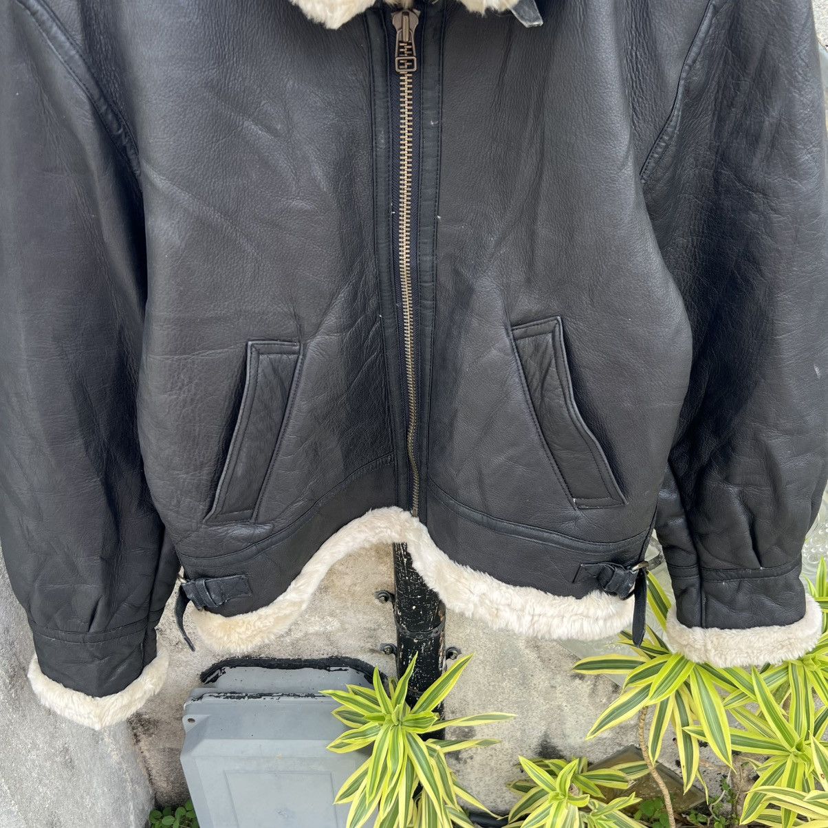 Genuine Leather “VINTAGE B-3” LEATHER FLIGHT JACKET BLACK CREAM LINED Size US M / EU 48-50 / 2 - 5 Thumbnail