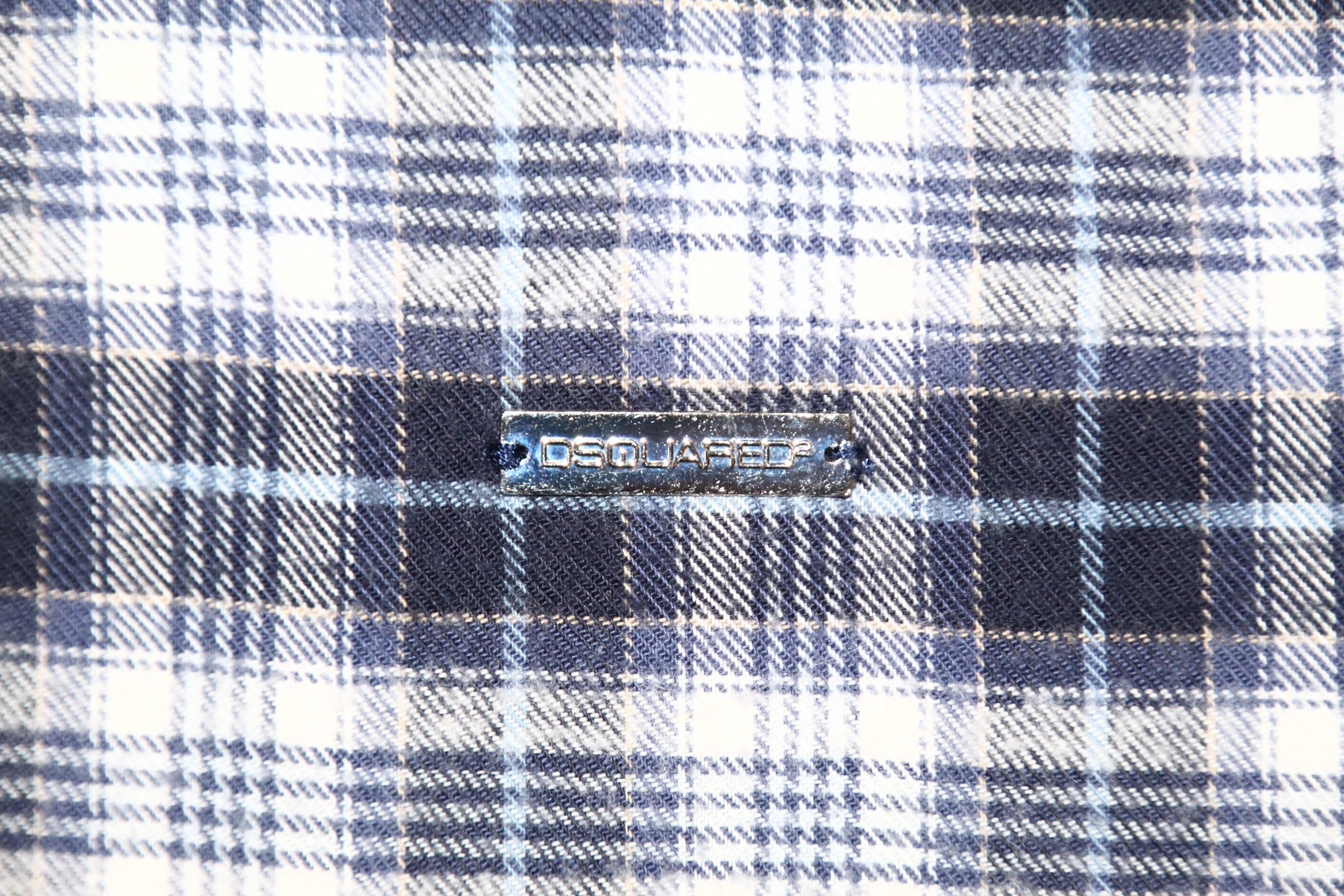 Dsquared2 Dsquared2 Dan Slim Fit Plaid Check Soft Flannel Shirt Size US M / EU 48-50 / 2 - 8 Thumbnail
