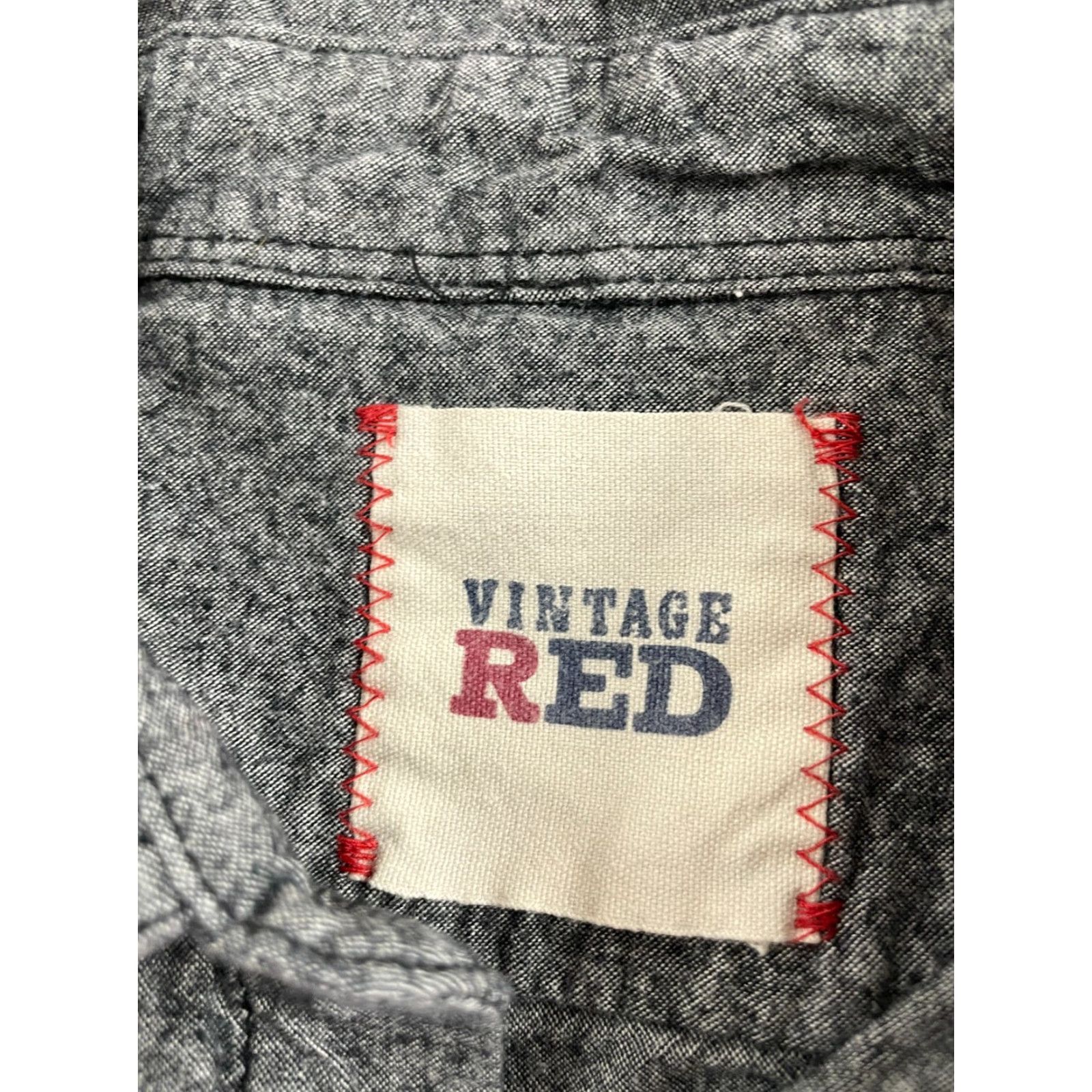 Vintage VINTAGE Red Shirt Mens S Gray Chambray Button-Up Long Sleeve Collared Shirt Size US S / EU 44-46 / 1 - 6 Thumbnail