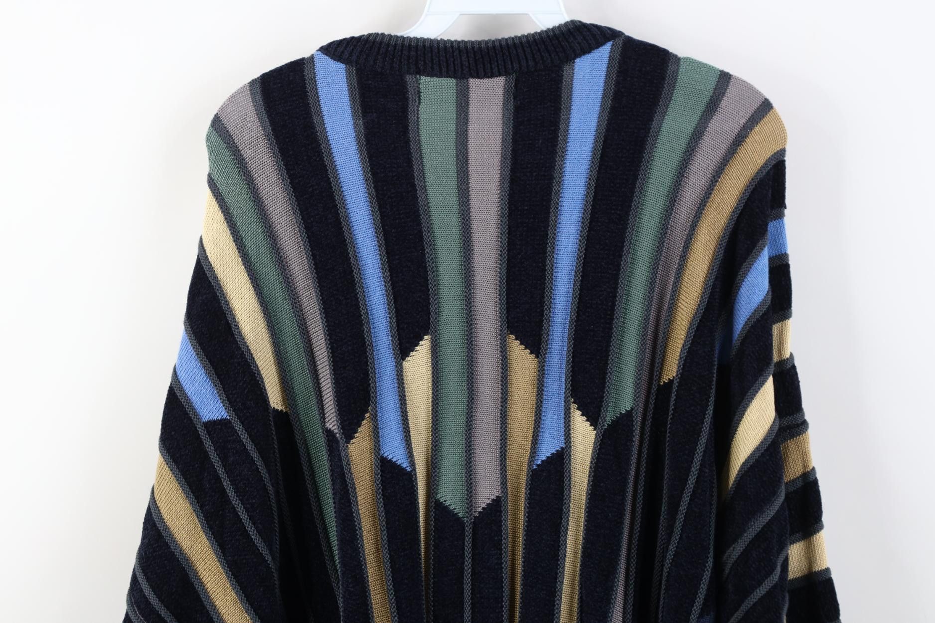Vintage Vintage 90s Coogi Style Biggie Smalls Striped Knit Sweater Size US XL / EU 56 / 4 - 10 Thumbnail
