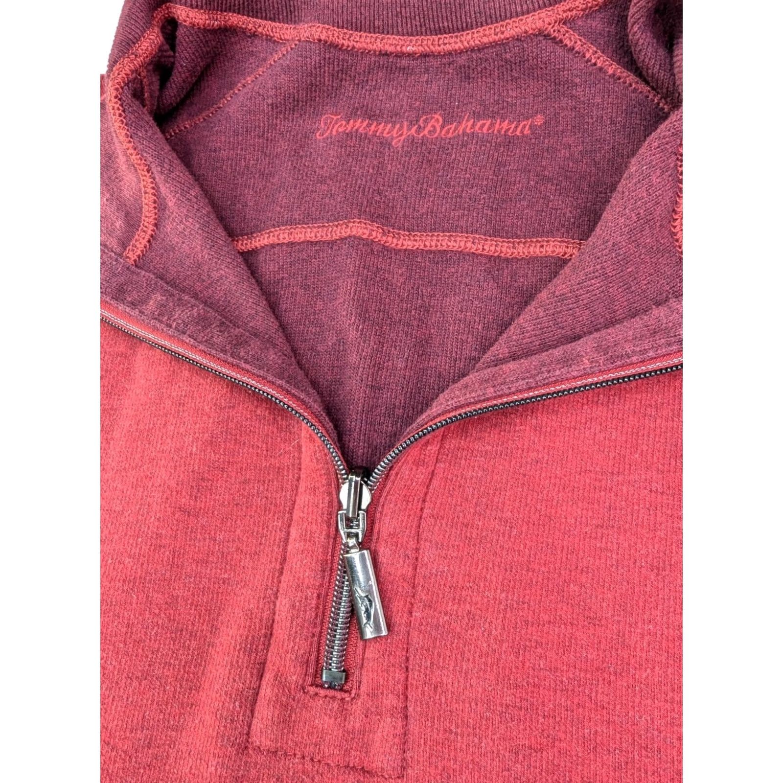 Tommy Bahama Tommy Bahama 1/4 Zip Pullover Reversible Sweater Men 2XL Golf Red Outdoors Shirt Size US XXL / EU 58 / 5 - 3 Thumbnail